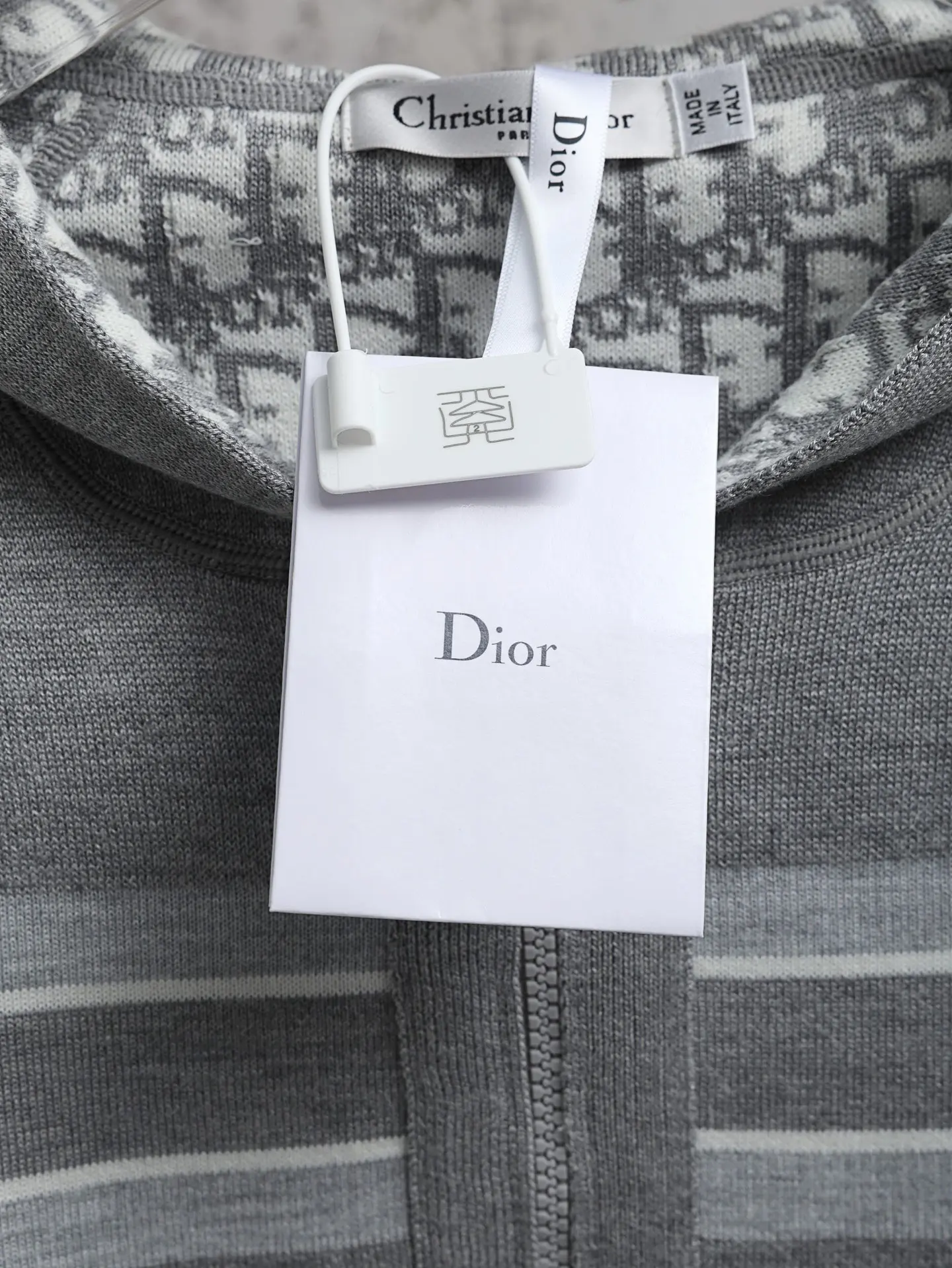 Oblique Reversible Cashmere-Blend Zip Hoodie D31021909 — view 6