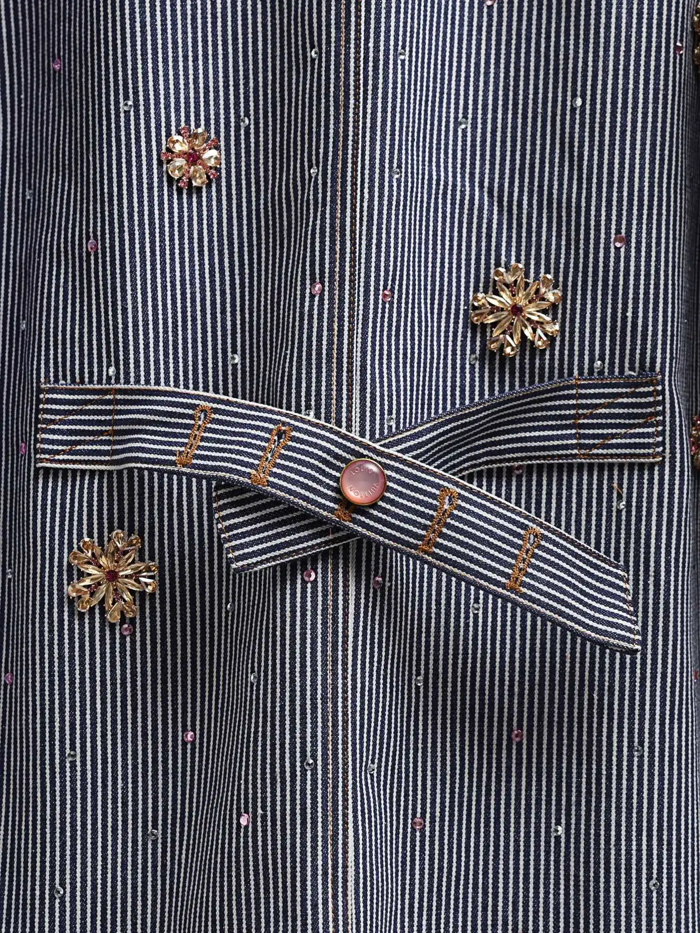 LV x Nigo Embroidered Striped Denim Workwear Jacket D33021905 — view 5