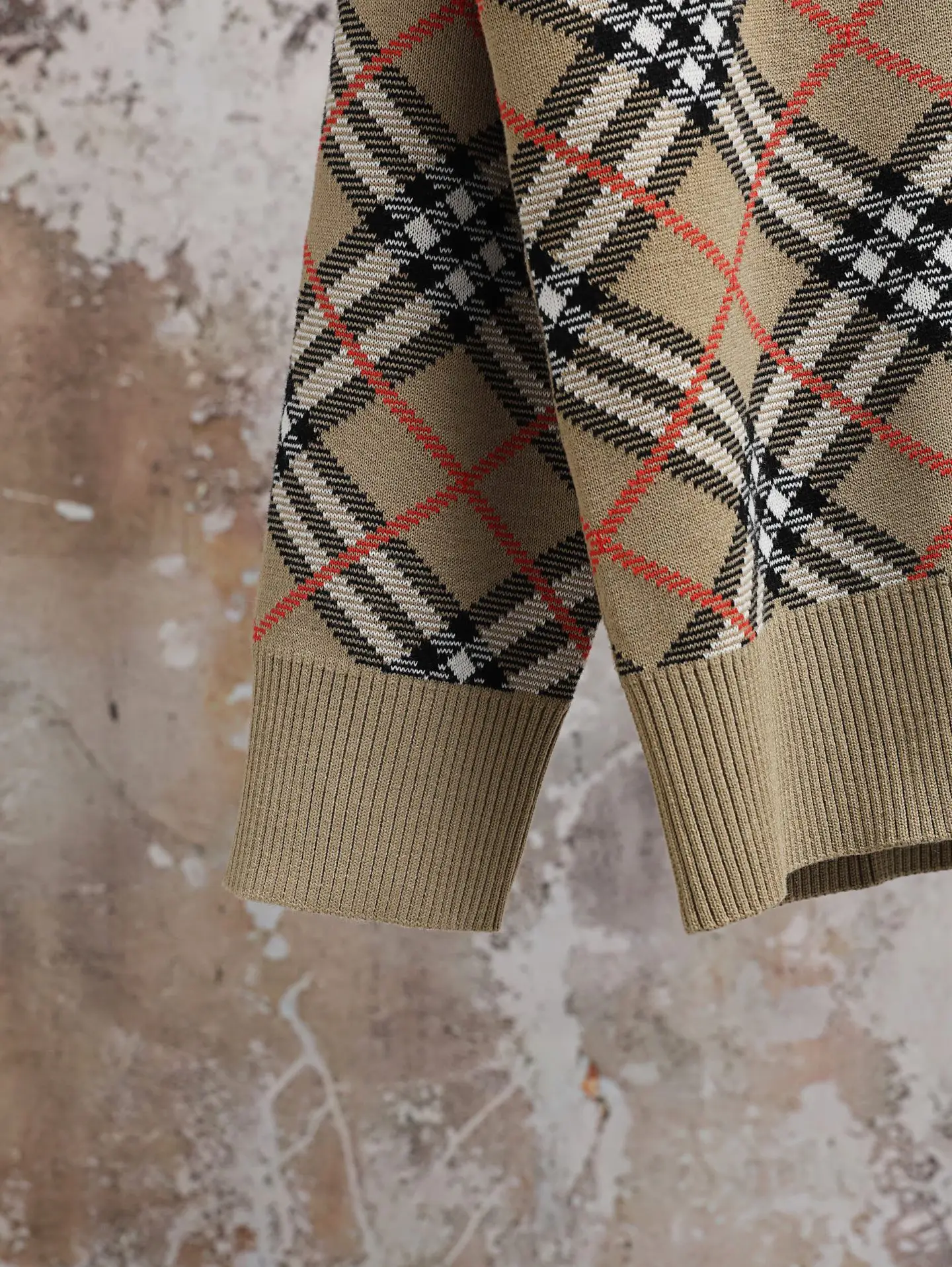 Check Cotton and Wool-Blend Cardigan D34021911 — view 6