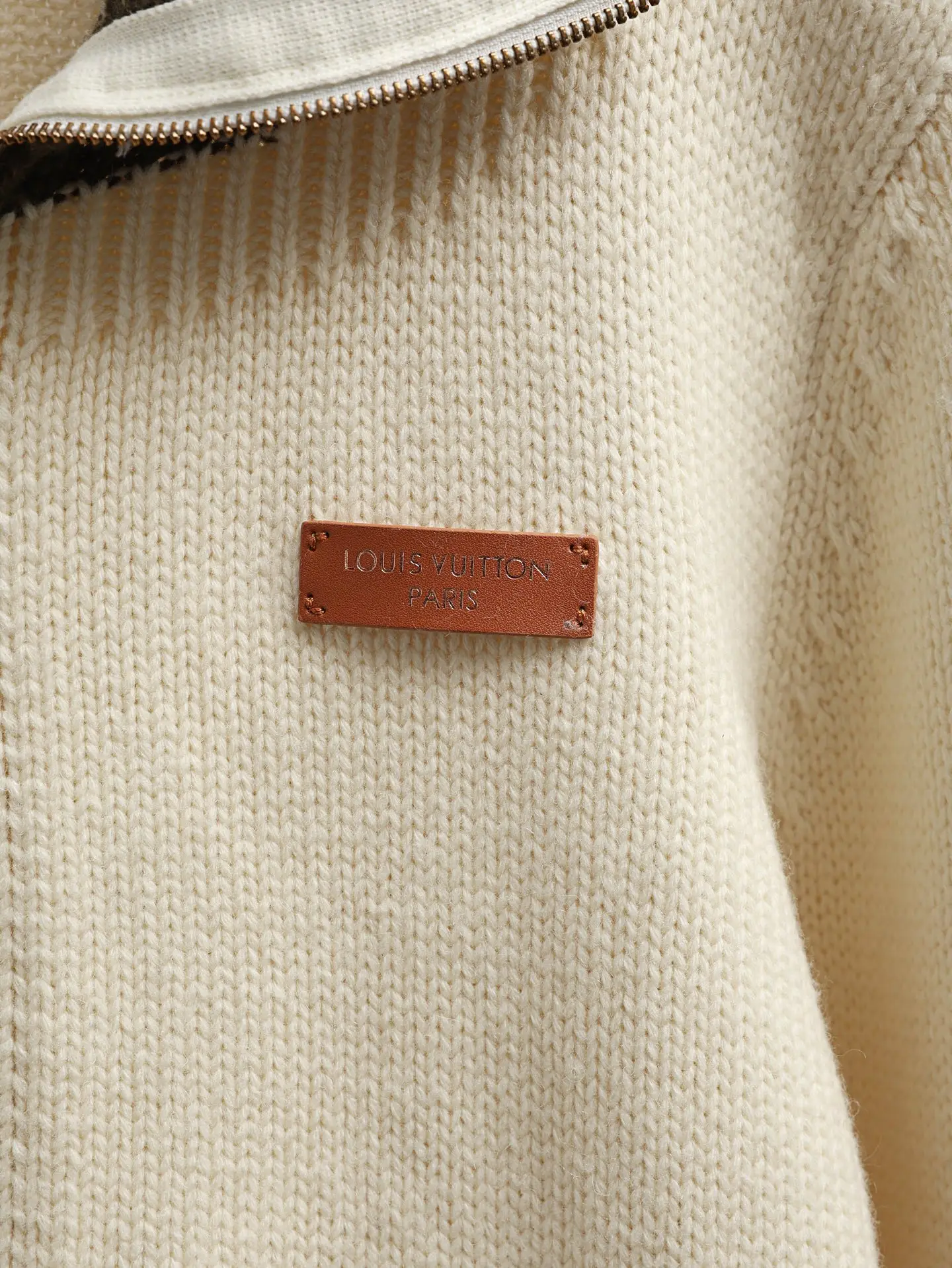Damier Collar Zip-Up Wool Cardigan D34021886 — view 4
