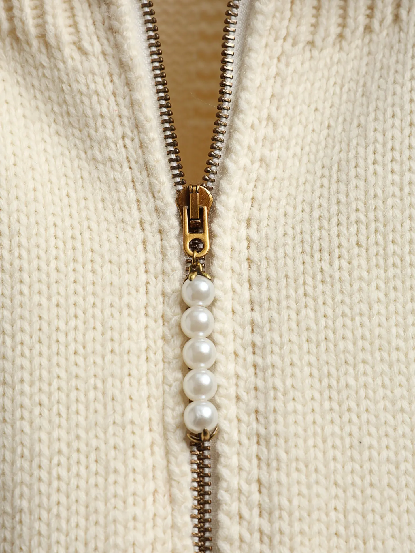Damier Collar Zip-Up Wool Cardigan D34021886 — view 7
