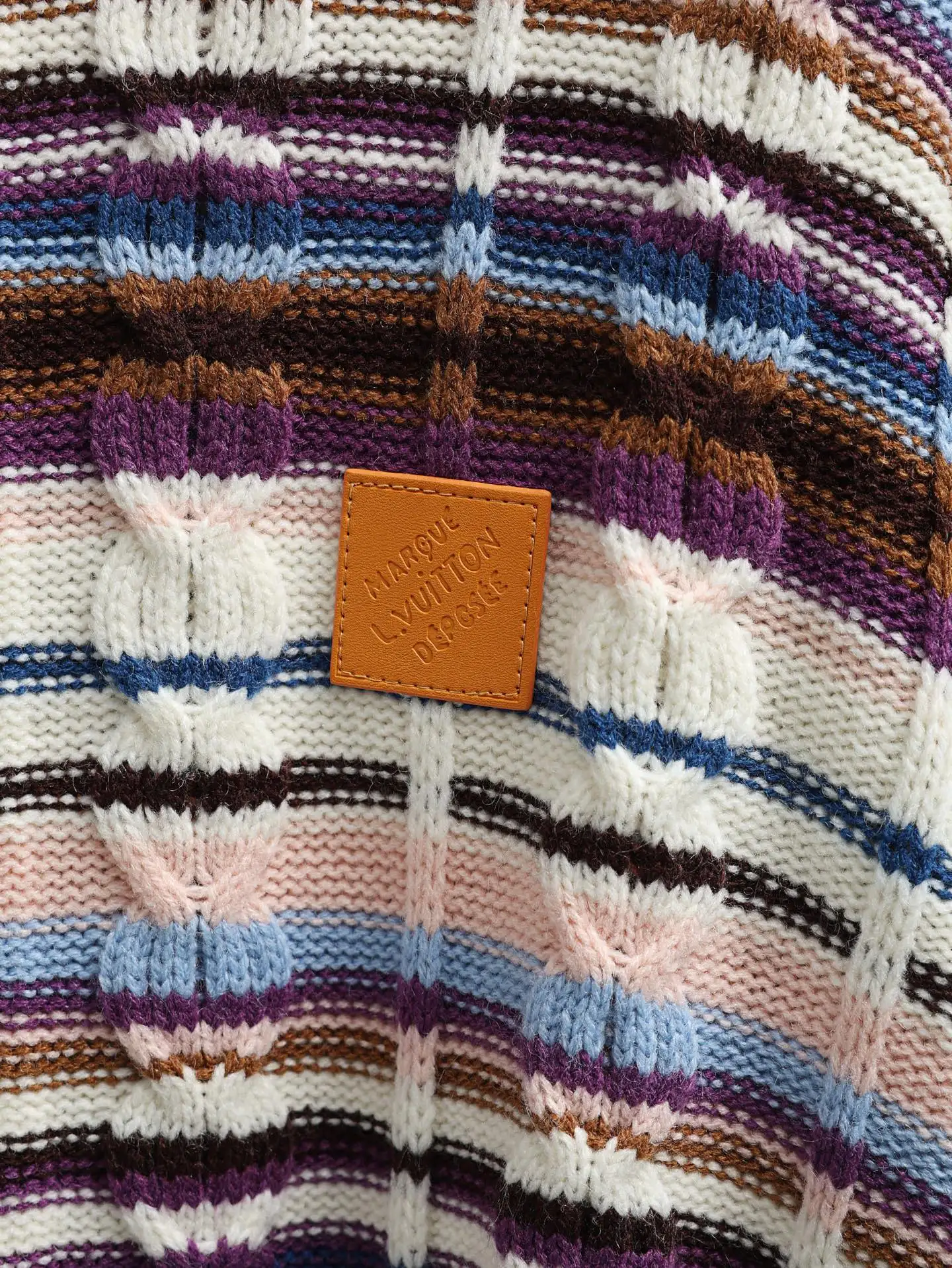 Striped Cable-Knit Zip-Up Cardigan D34021887 — view 5