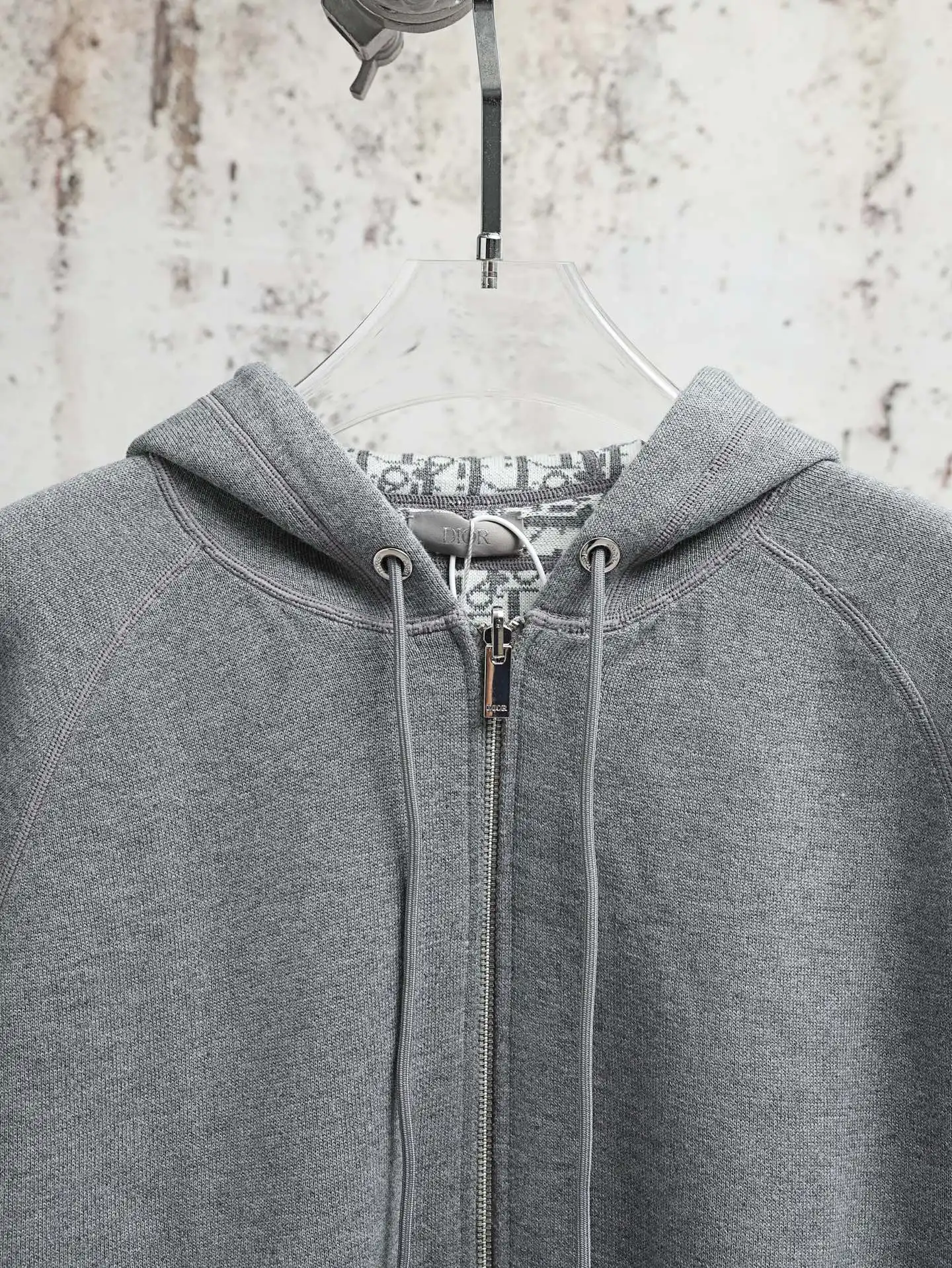 Oblique Lining Zip-Up Hoodie D34521899 — view 3