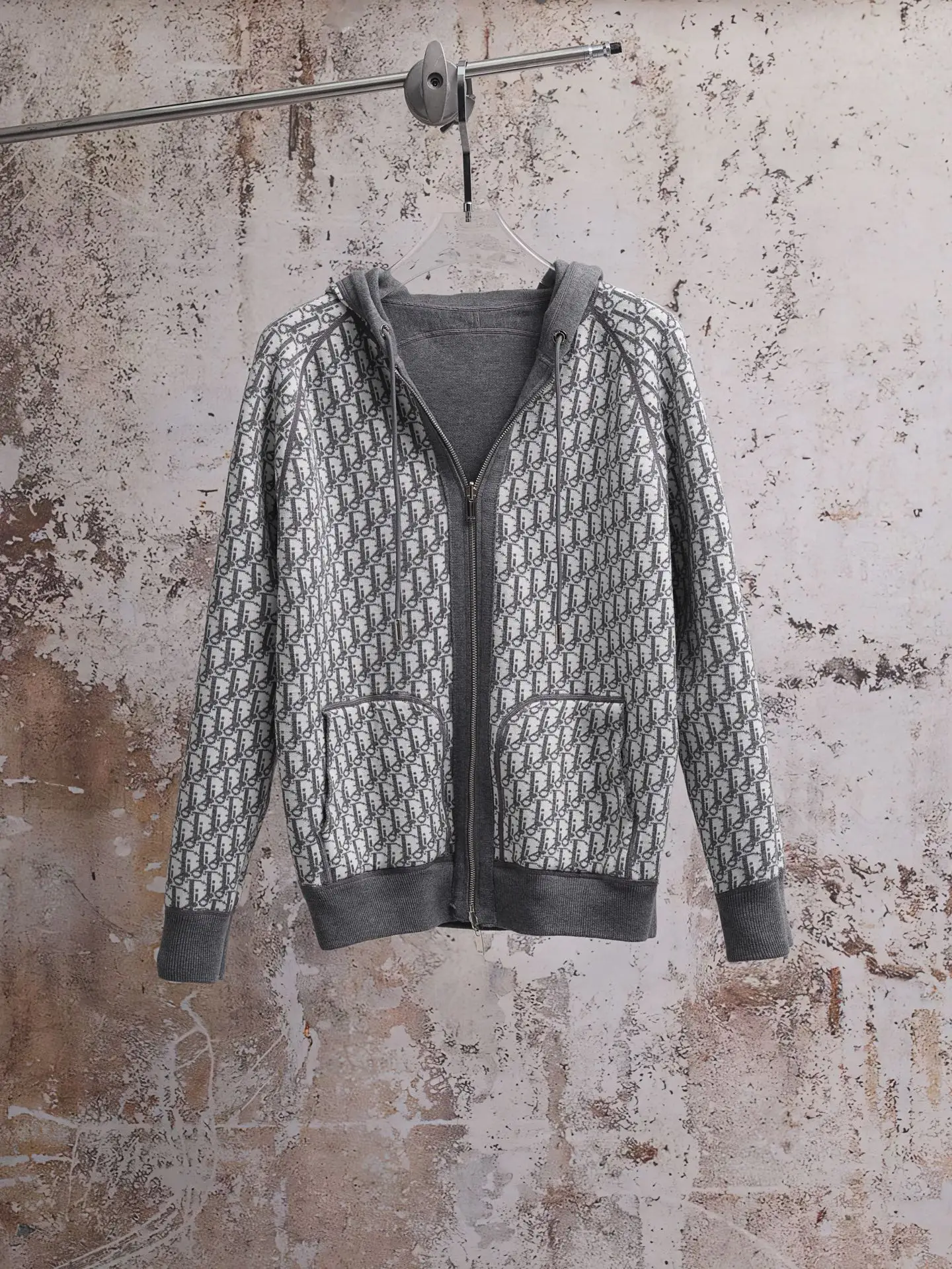 Oblique Lining Zip-Up Hoodie D34521899 — view 4