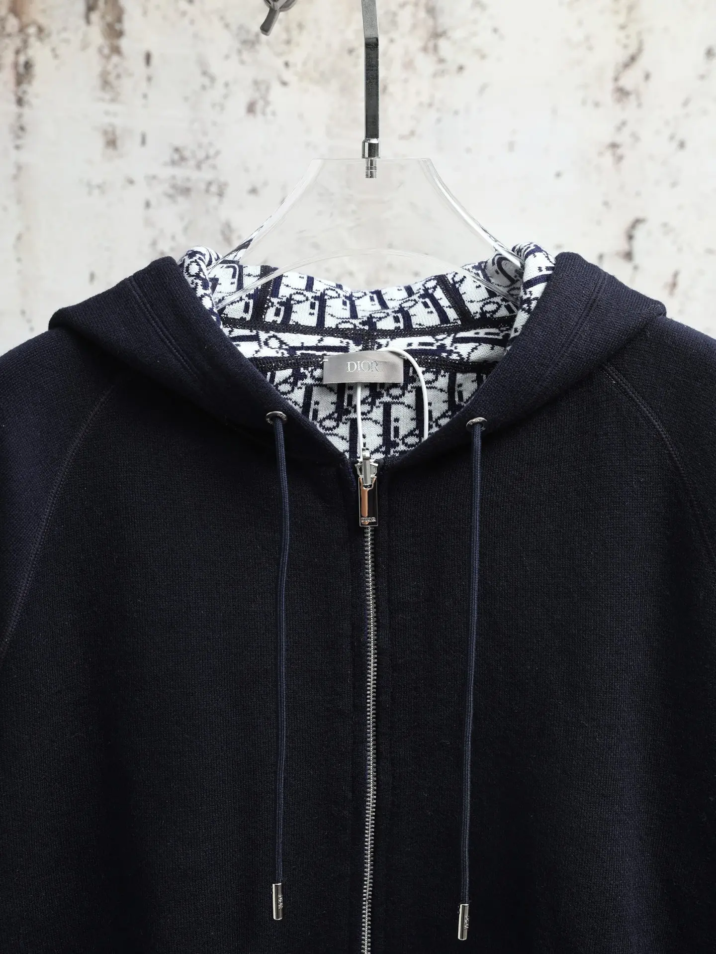 Oblique Lined Zip-Up Hooded Jacket D34521896 — view 8