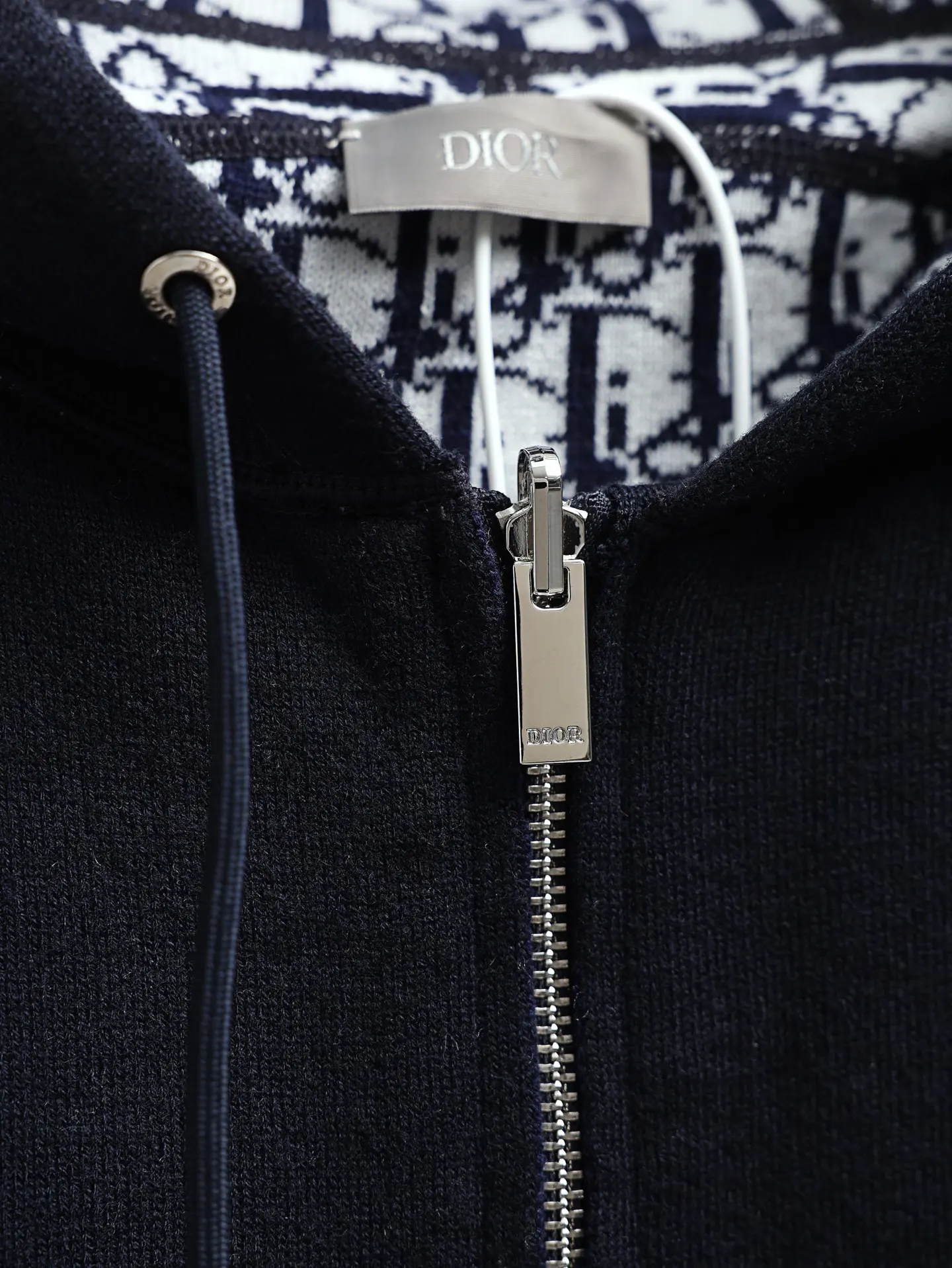 Oblique Lined Zip-Up Hooded Jacket D34521896 — view 9