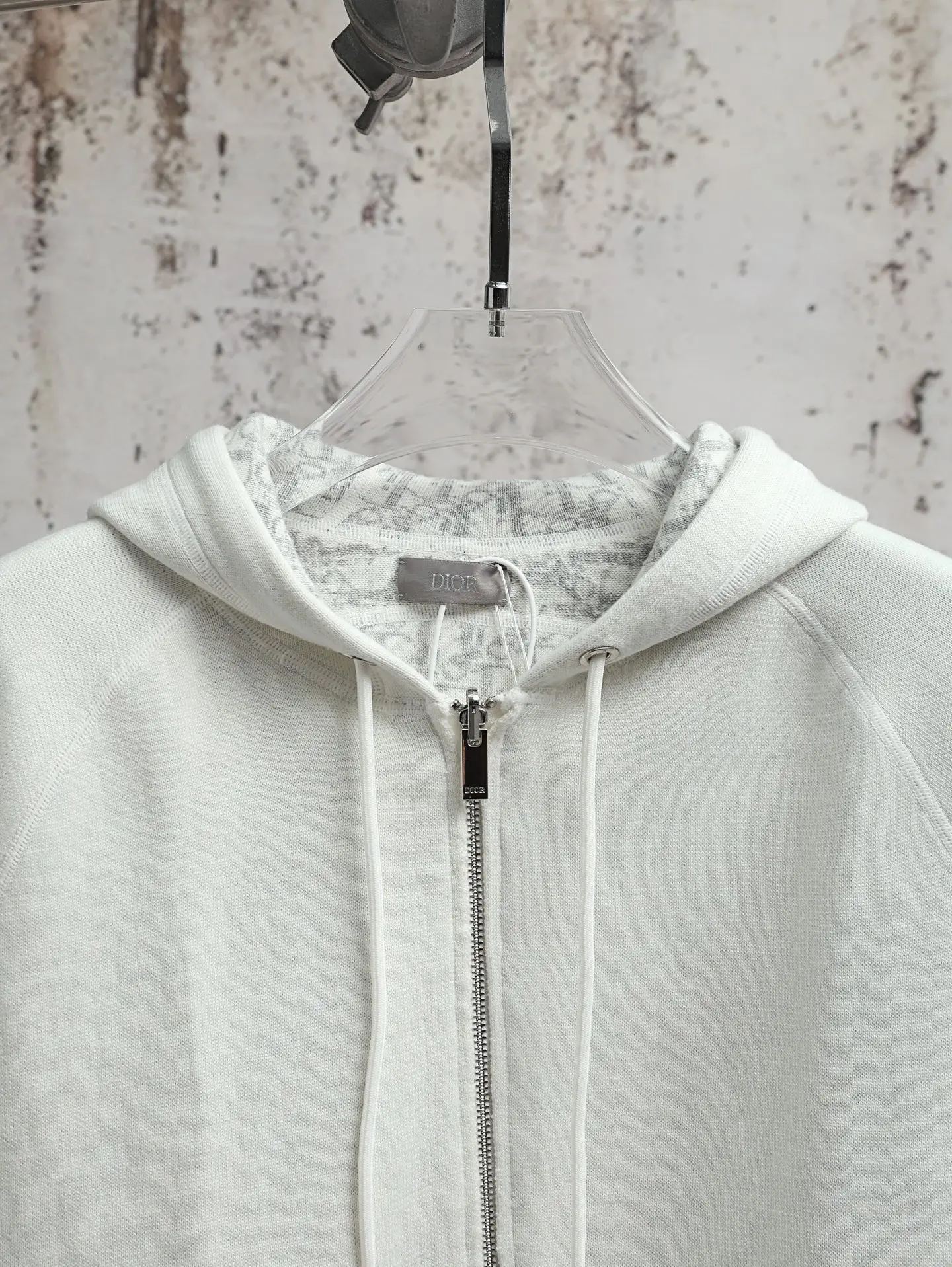 Oblique Lining Zip-Up Hooded Sweatshirt D34521898 — view 4