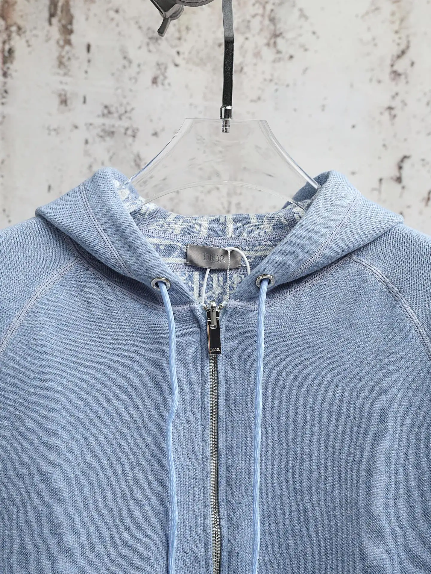Oblique Lining Zip-Up Hooded Sweatshirt D34521897 — view 4