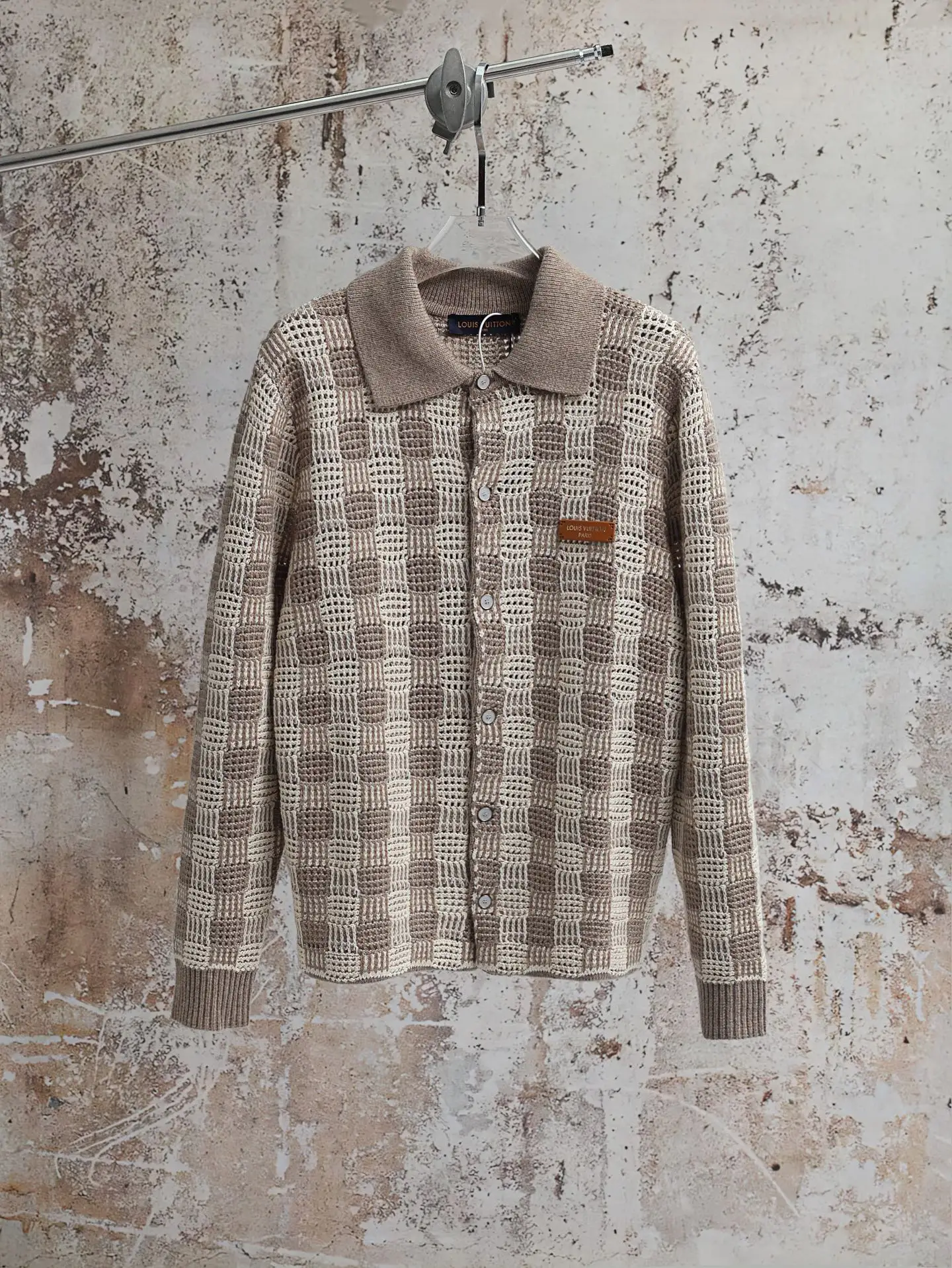 Damier Crochet Knit Cardigan D34521888