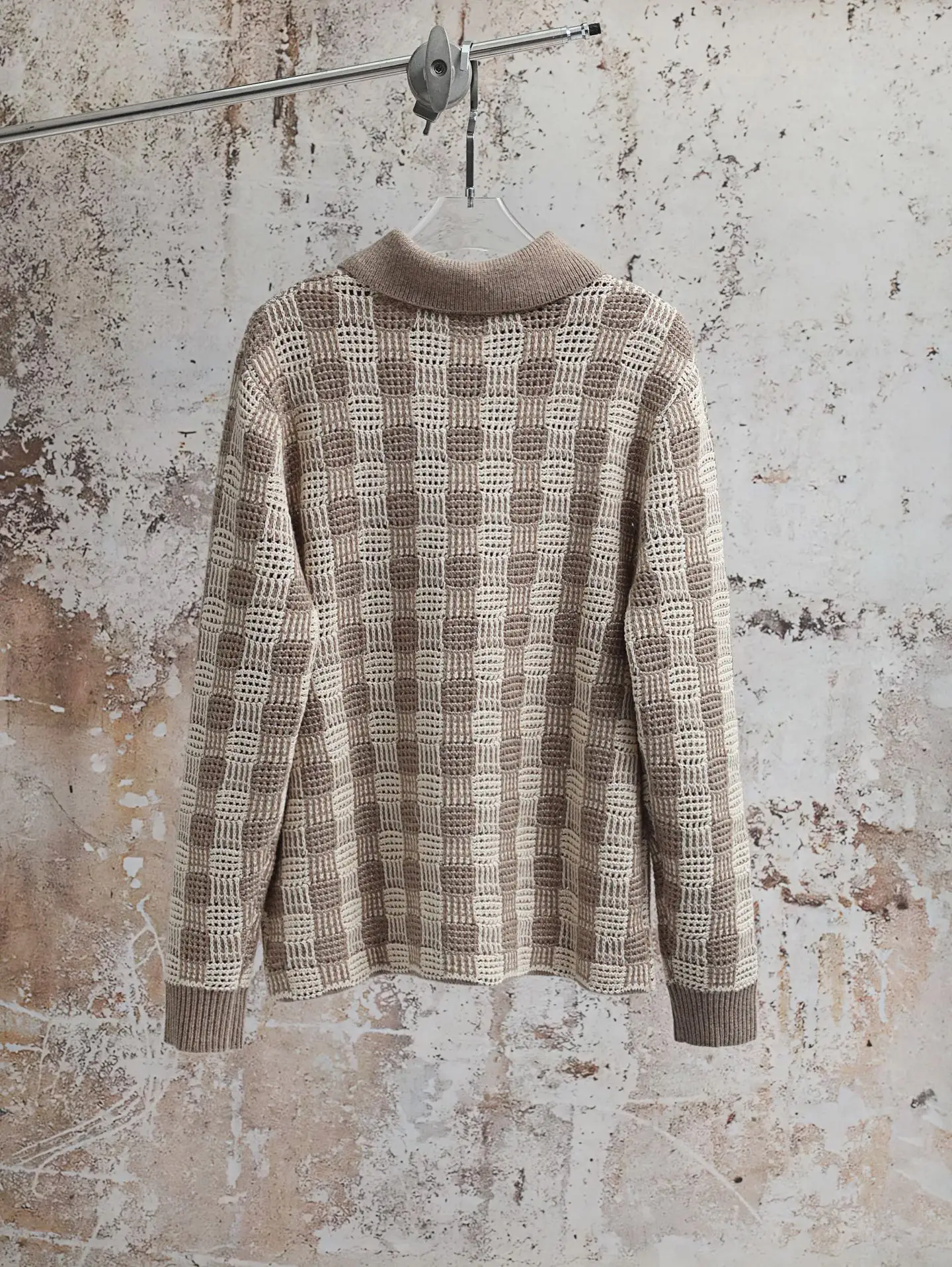 Damier Crochet Knit Cardigan D34521888 — view 2