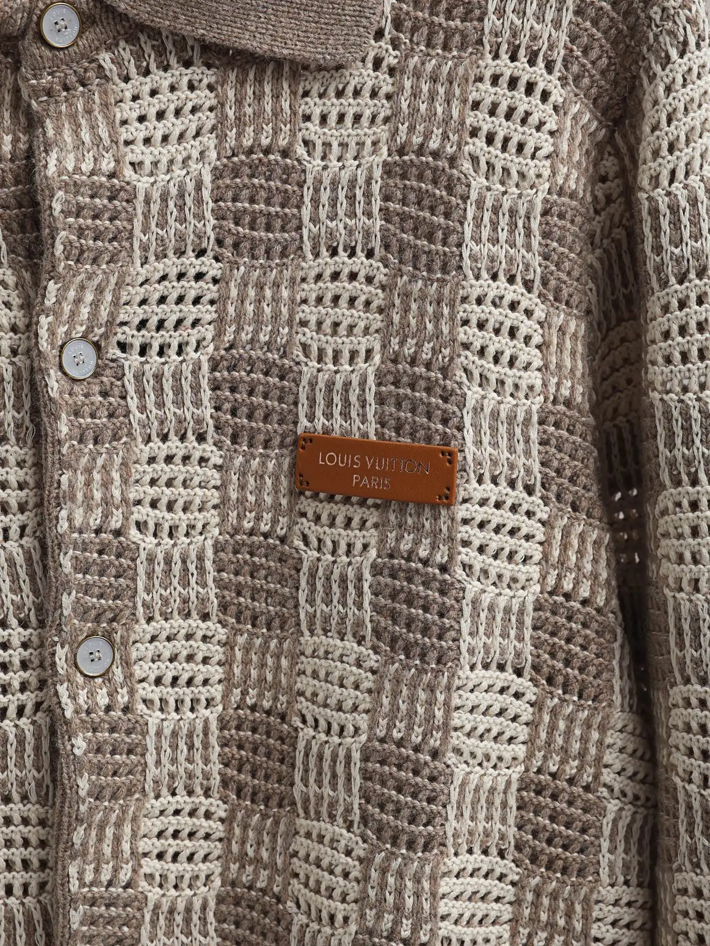 Damier Crochet Knit Cardigan D34521888 — view 3