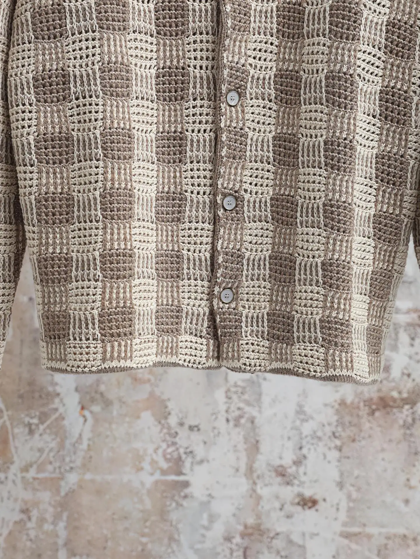 Damier Crochet Knit Cardigan D34521888 — view 5