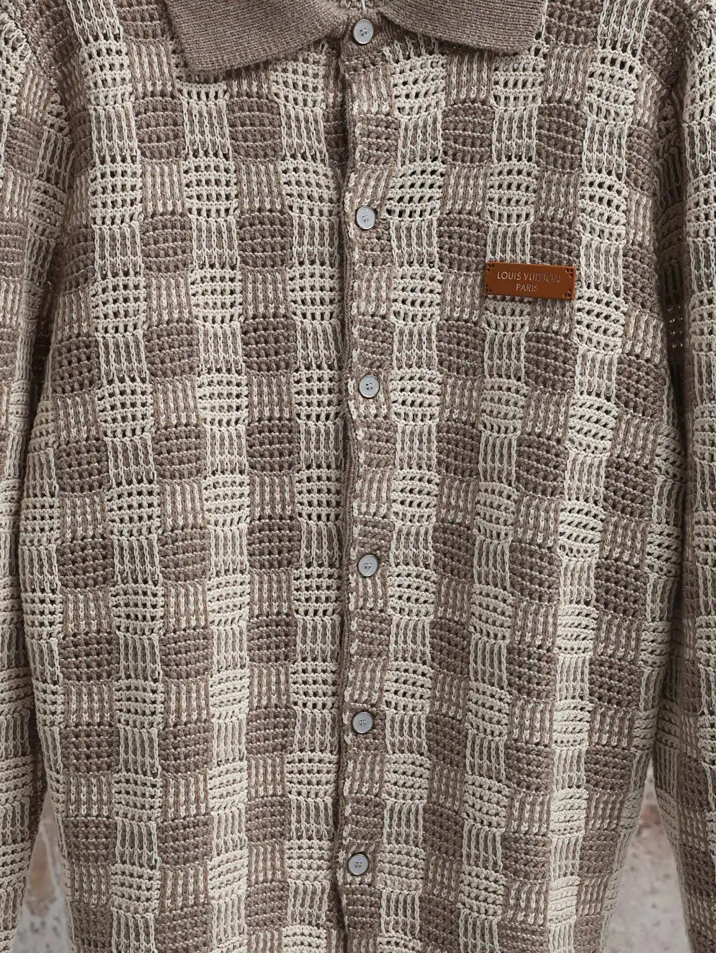 Damier Crochet Knit Cardigan D34521888 — view 6