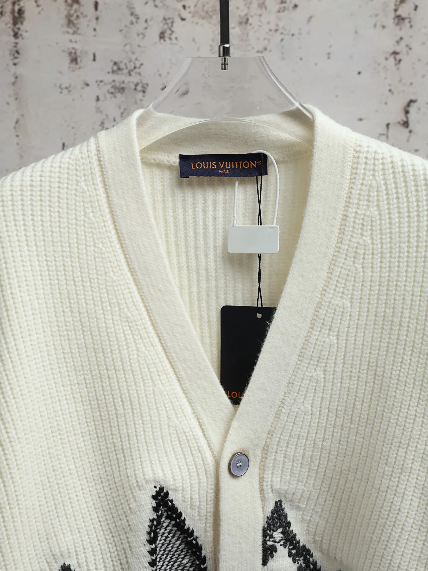 Monogram Intarsia Wool V-Neck Cardigan D35521903 — view 4