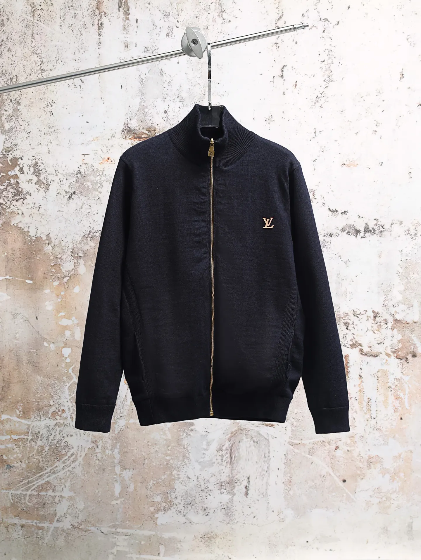 Reversible Monogram Mixed-Media Zip-Up Sweatshirt D38021932