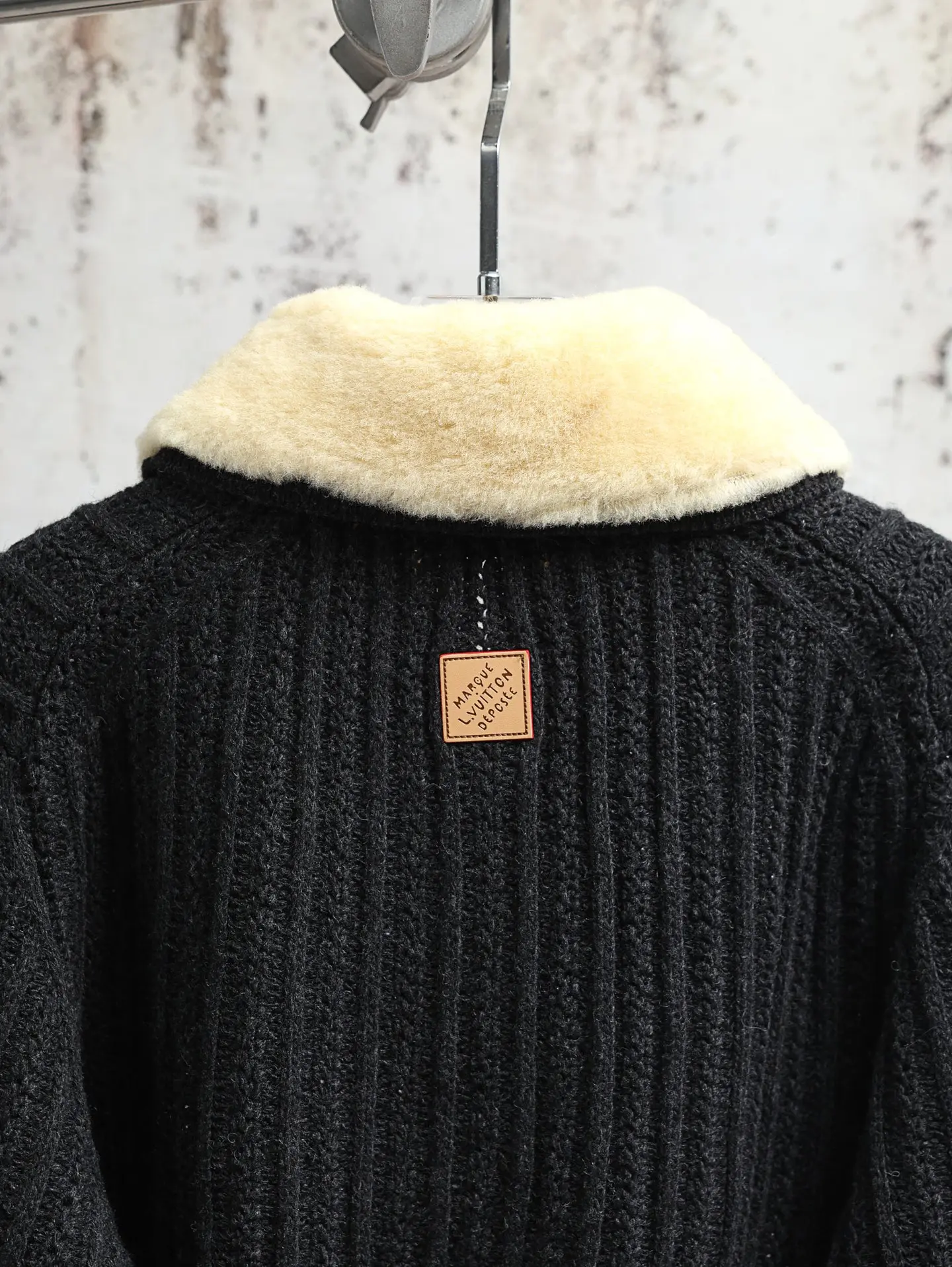 Shearling-Collar Wool and Cashmere Ribbed Blouson D44021904 — view 5