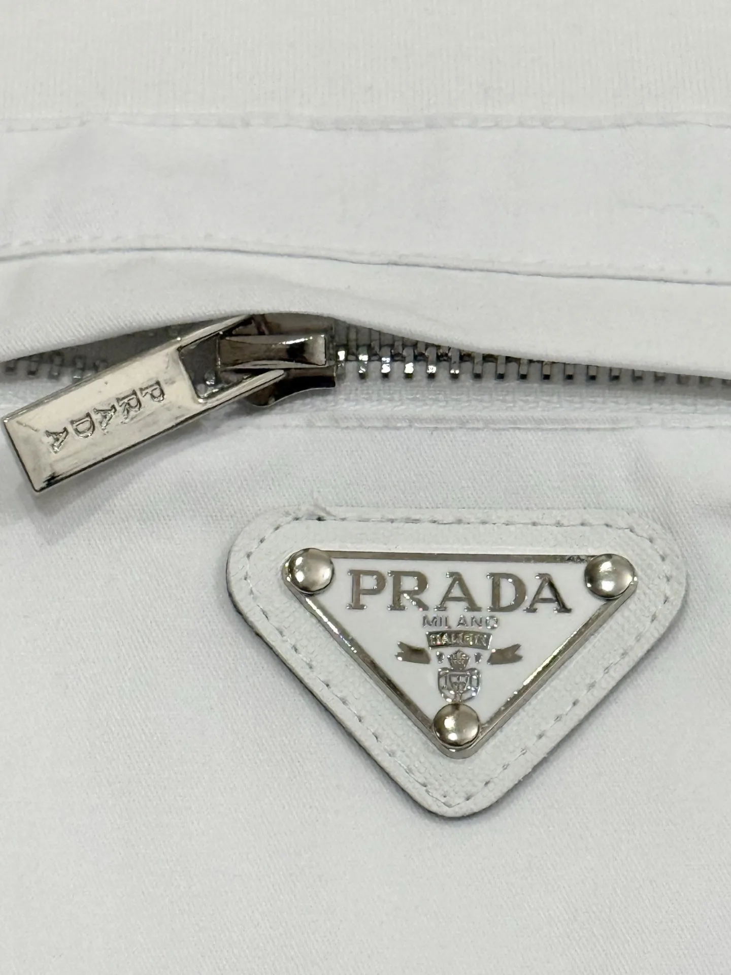 Nylon Pocket Cotton T-Shirt with Enamel Triangle Logo D13513740 — view 6