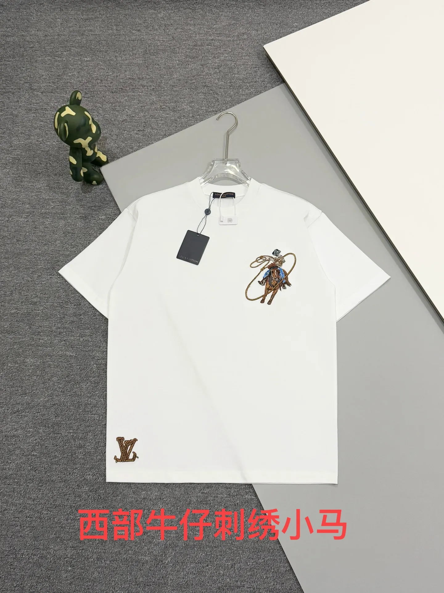 Cowboy Embroidered Cotton T-Shirt D14513463