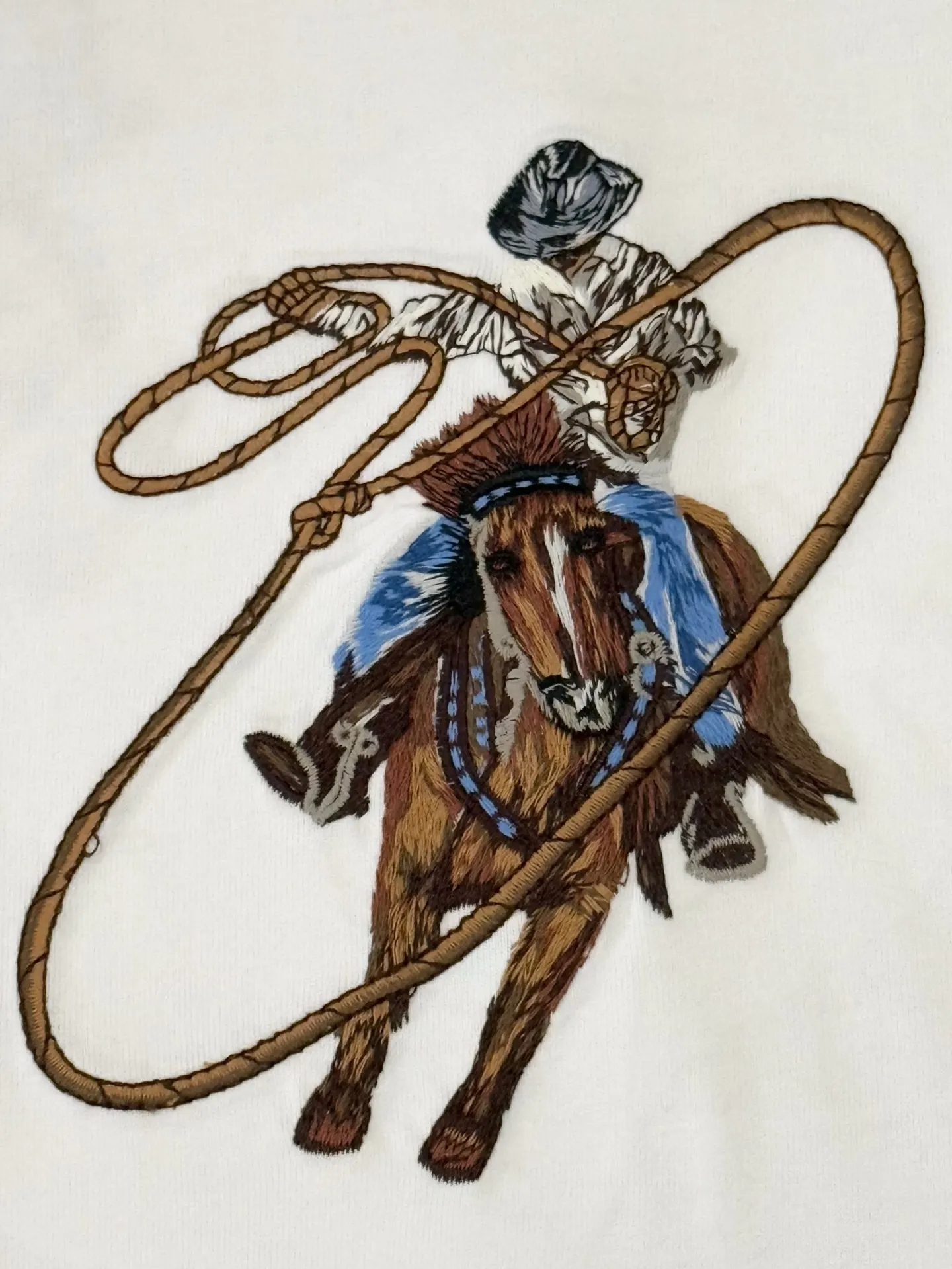 Cowboy Embroidered Cotton T-Shirt D14513463 — view 4