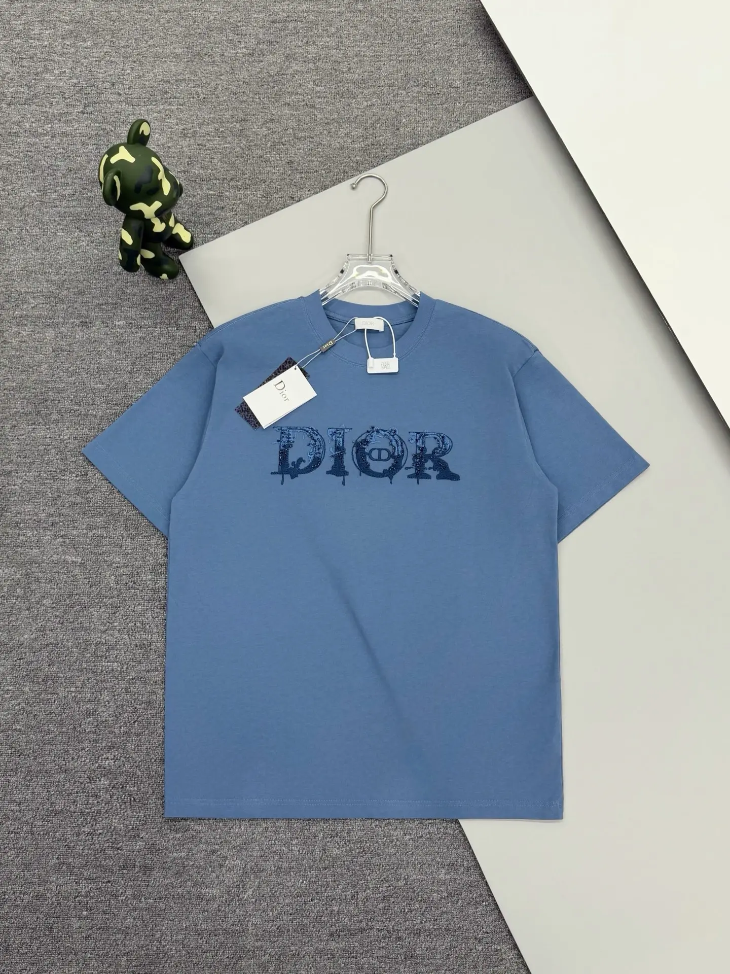 Beaded Logo Embroidery Cotton T-Shirt D15013648