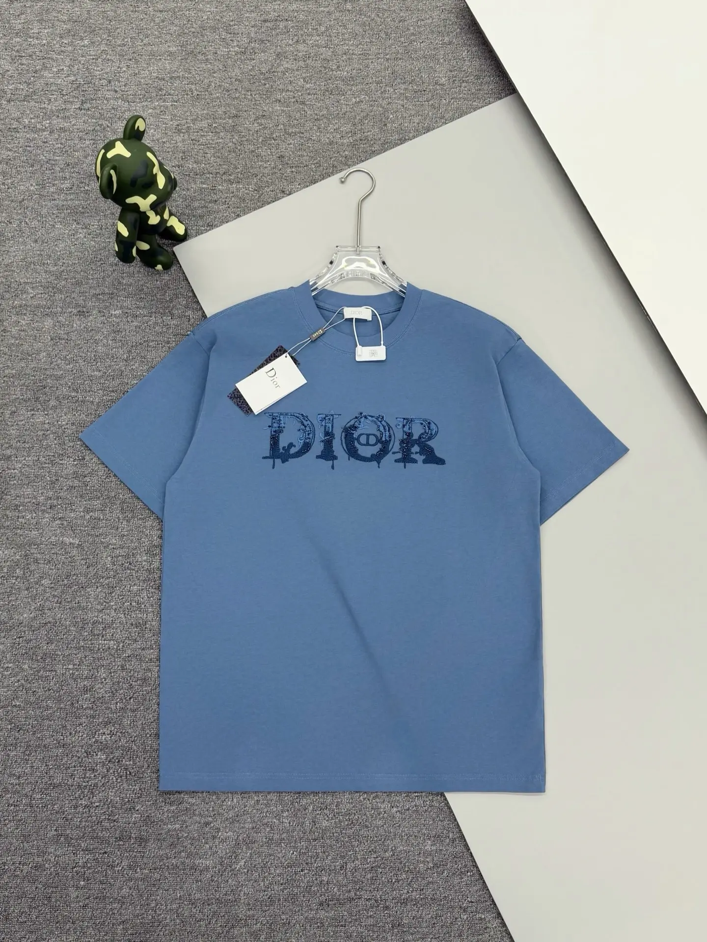 Beaded Logo Embroidery Cotton T-Shirt D15013648