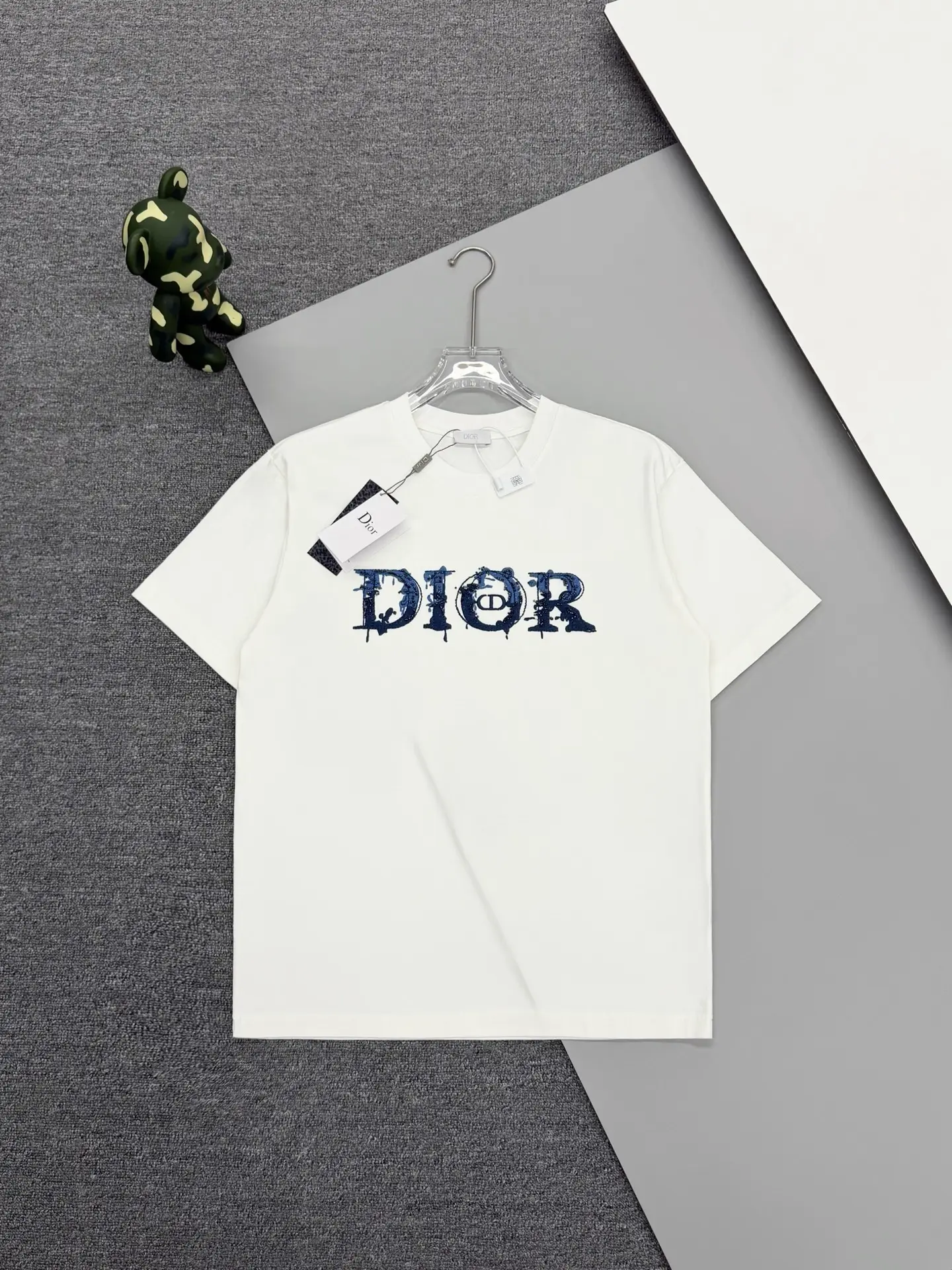 Beaded Logo Embroidery Cotton T-Shirt D15013646