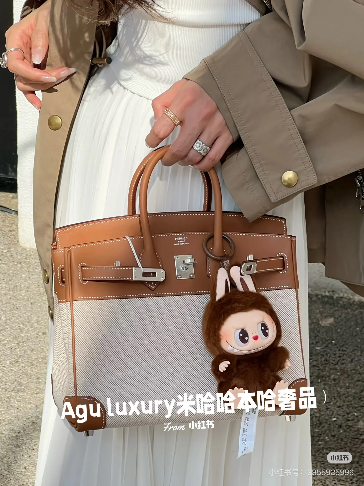 Birkin Canvas & Leather Top-Handle Bag D59018545 — view 8