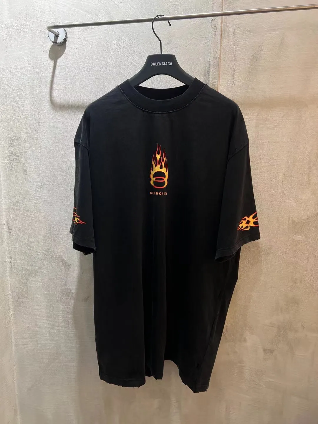 Flame Graphic Oversized Cotton T-Shirt D11519953