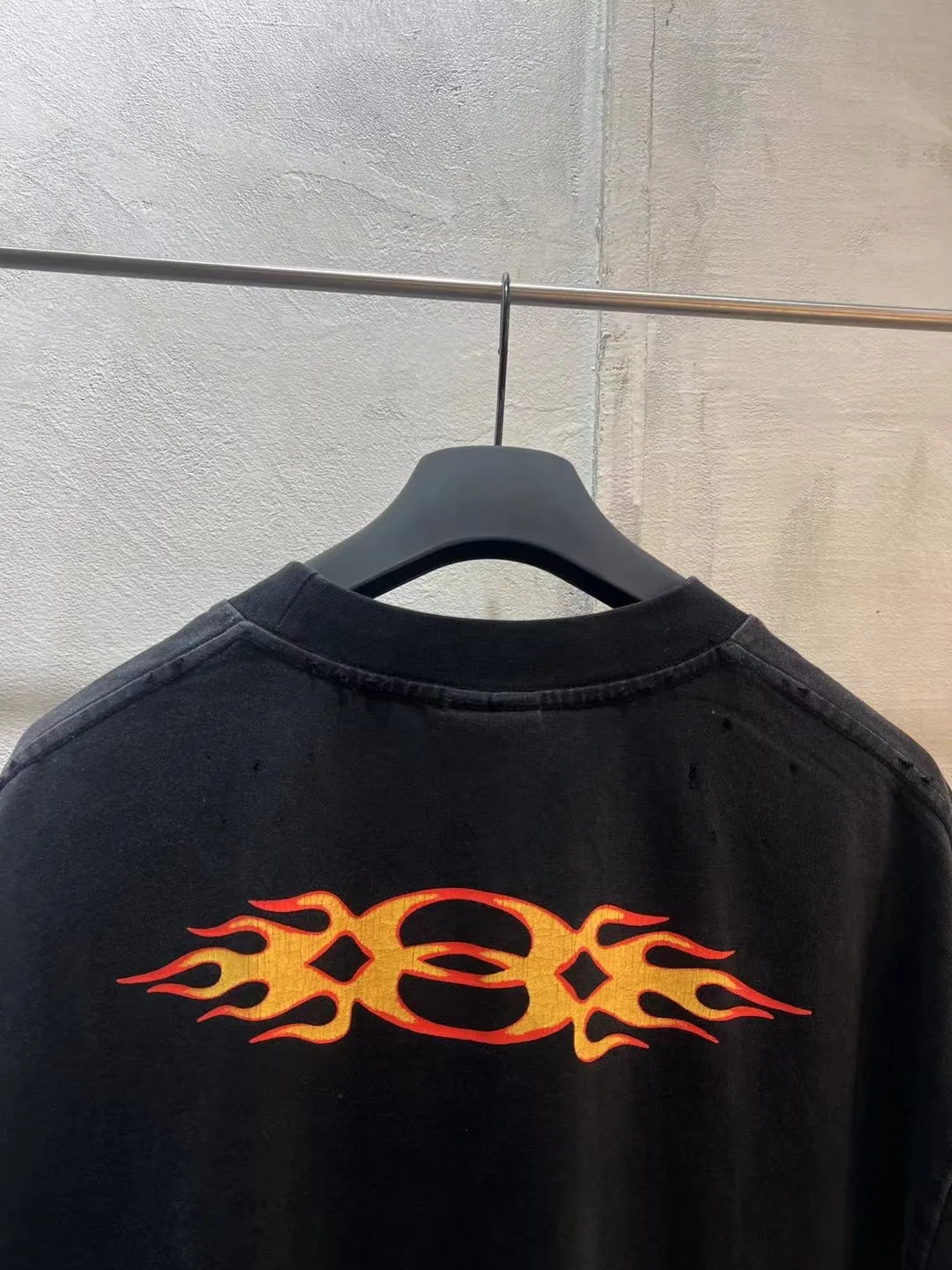 Flame Graphic Oversized Cotton T-Shirt D11519953 — view 4
