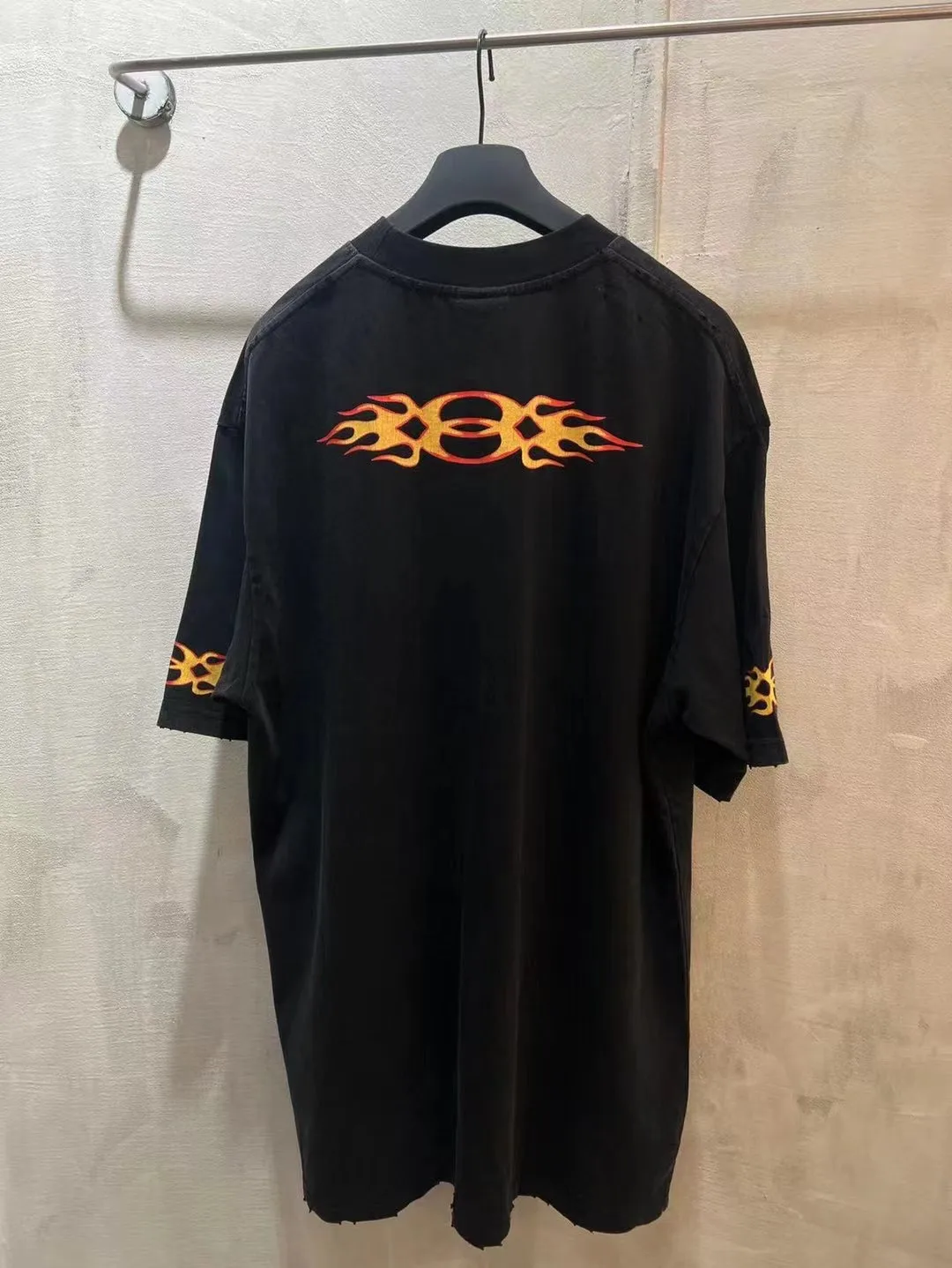 Flame Graphic Oversized Cotton T-Shirt D11519953 — view 7