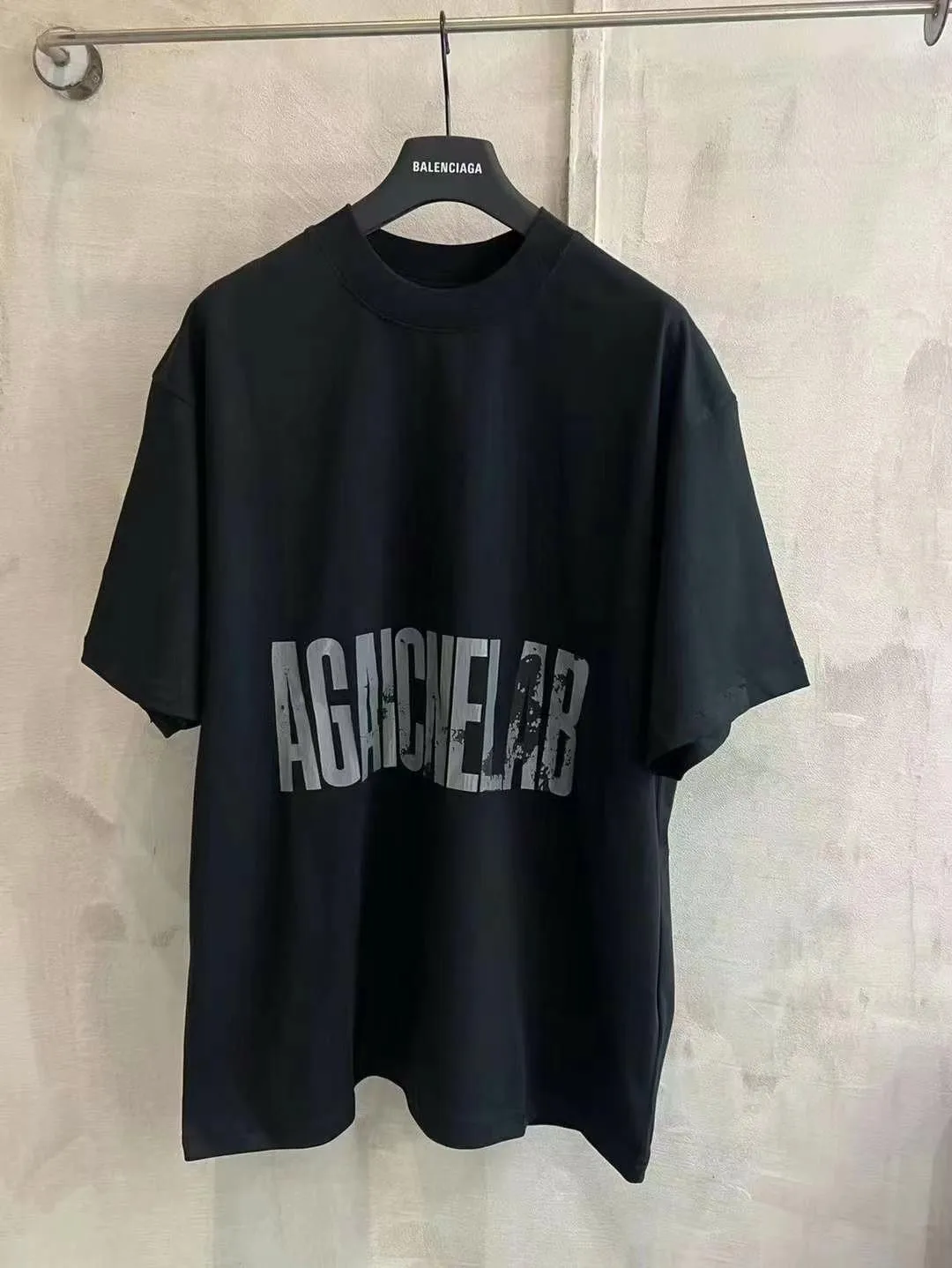 Distressed Logo Print Oversized T-Shirt D16019967