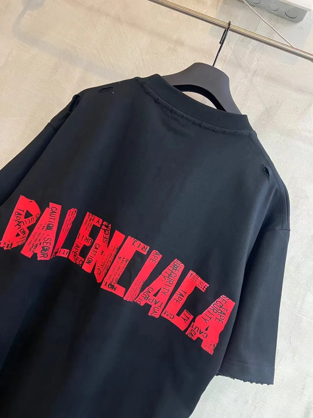 Distressed Tape-Effect Oversized T-Shirt D8521875 — view 6