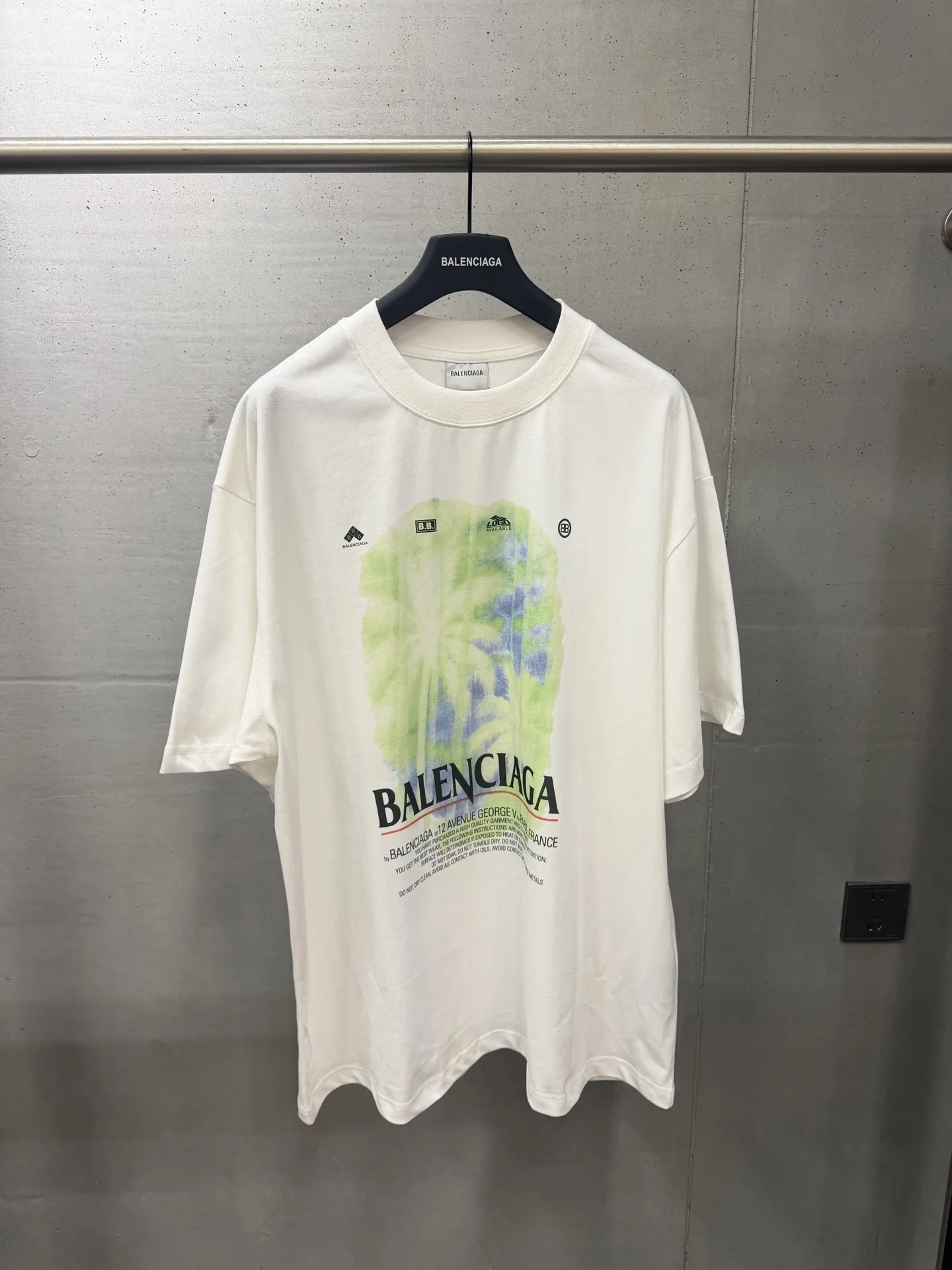 Palm Tree Graphic Print Oversized T-Shirt D15519985