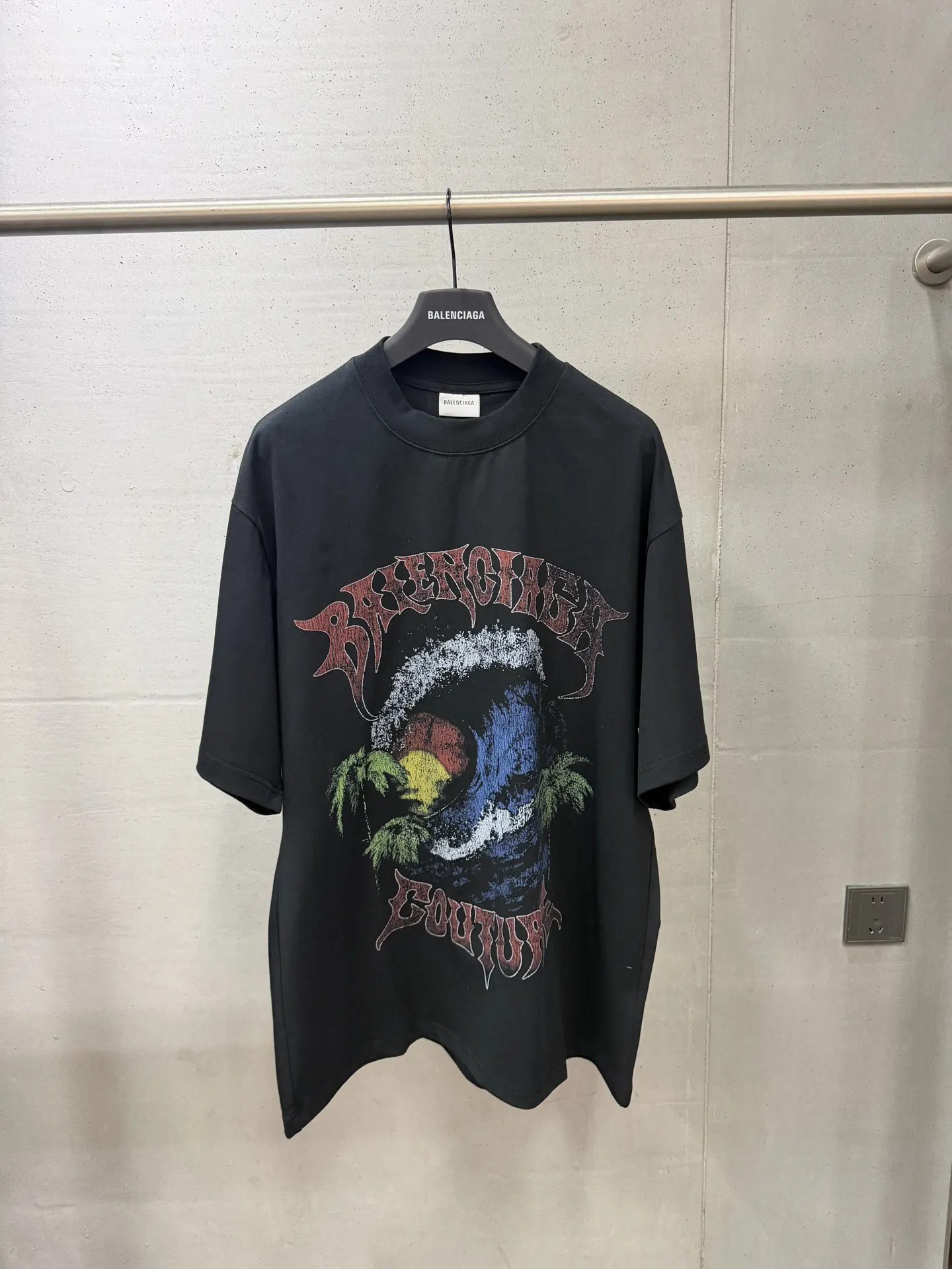 Sunset Wave Graphic Oversized T-Shirt D15520012