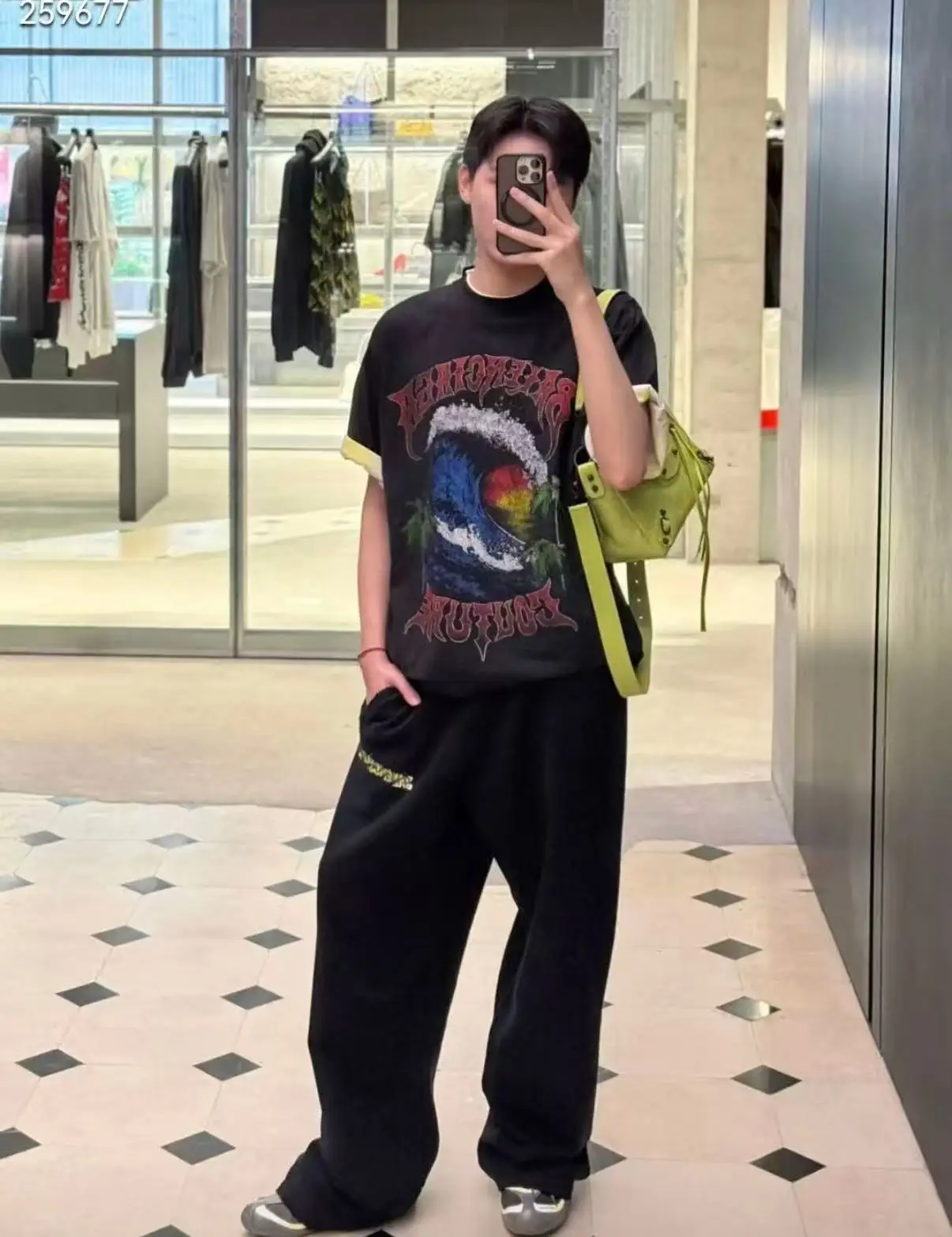 Sunset Wave Graphic Print T-Shirt D15520011