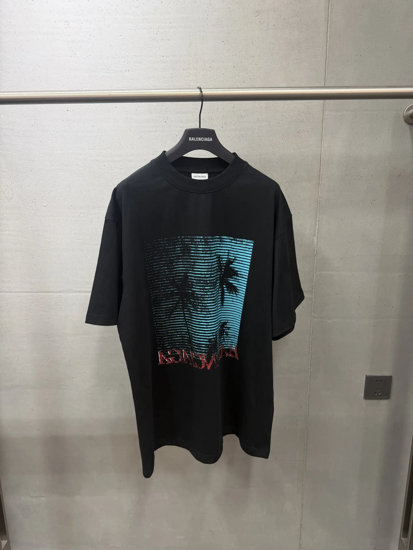 Palm Tree Graphic Print Oversized T-Shirt D15519983