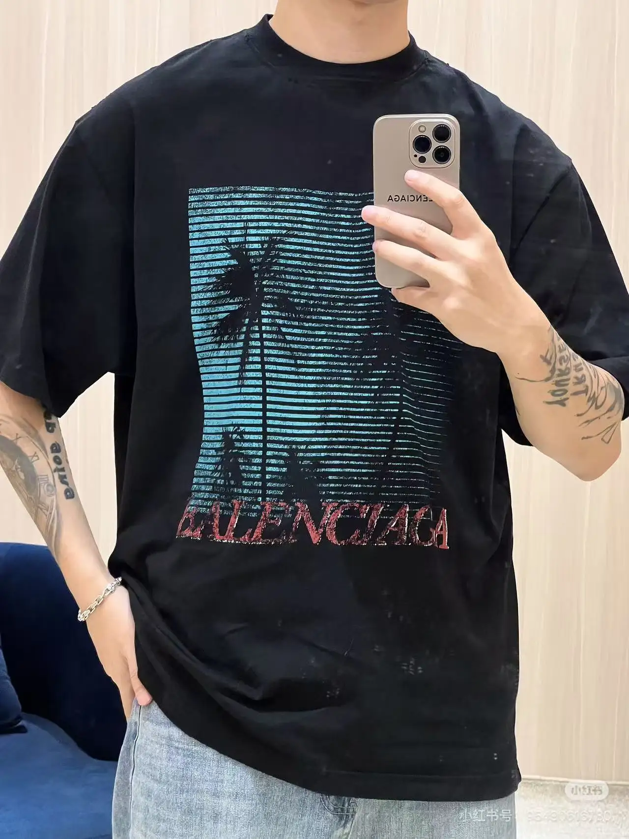 Palm Tree Graphic Print T-Shirt D15519982 — view 7