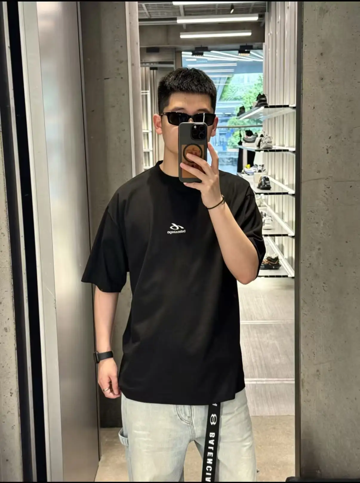Reflective Micro Logo Oversized T-Shirt D14519977