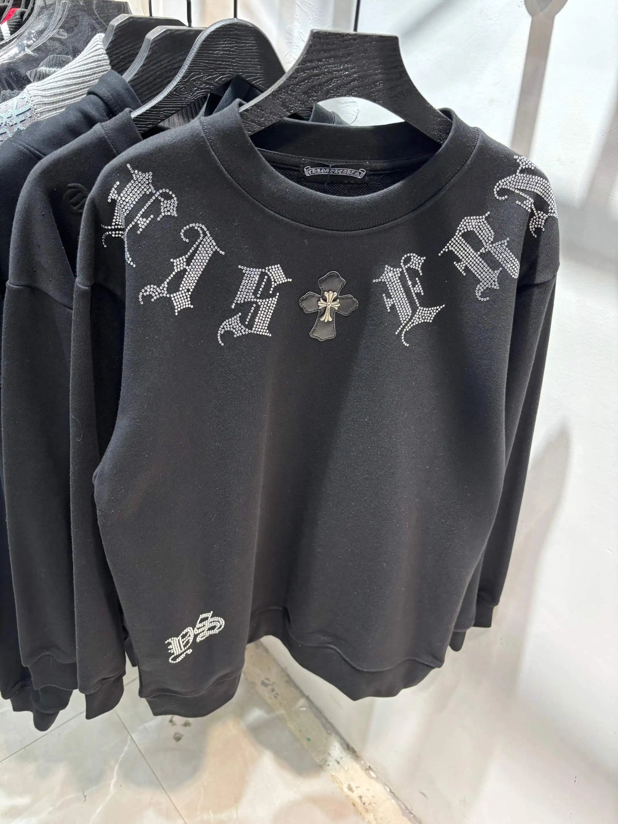 Rhinestone Logo Cotton-Jersey Sweatshirt D19513853