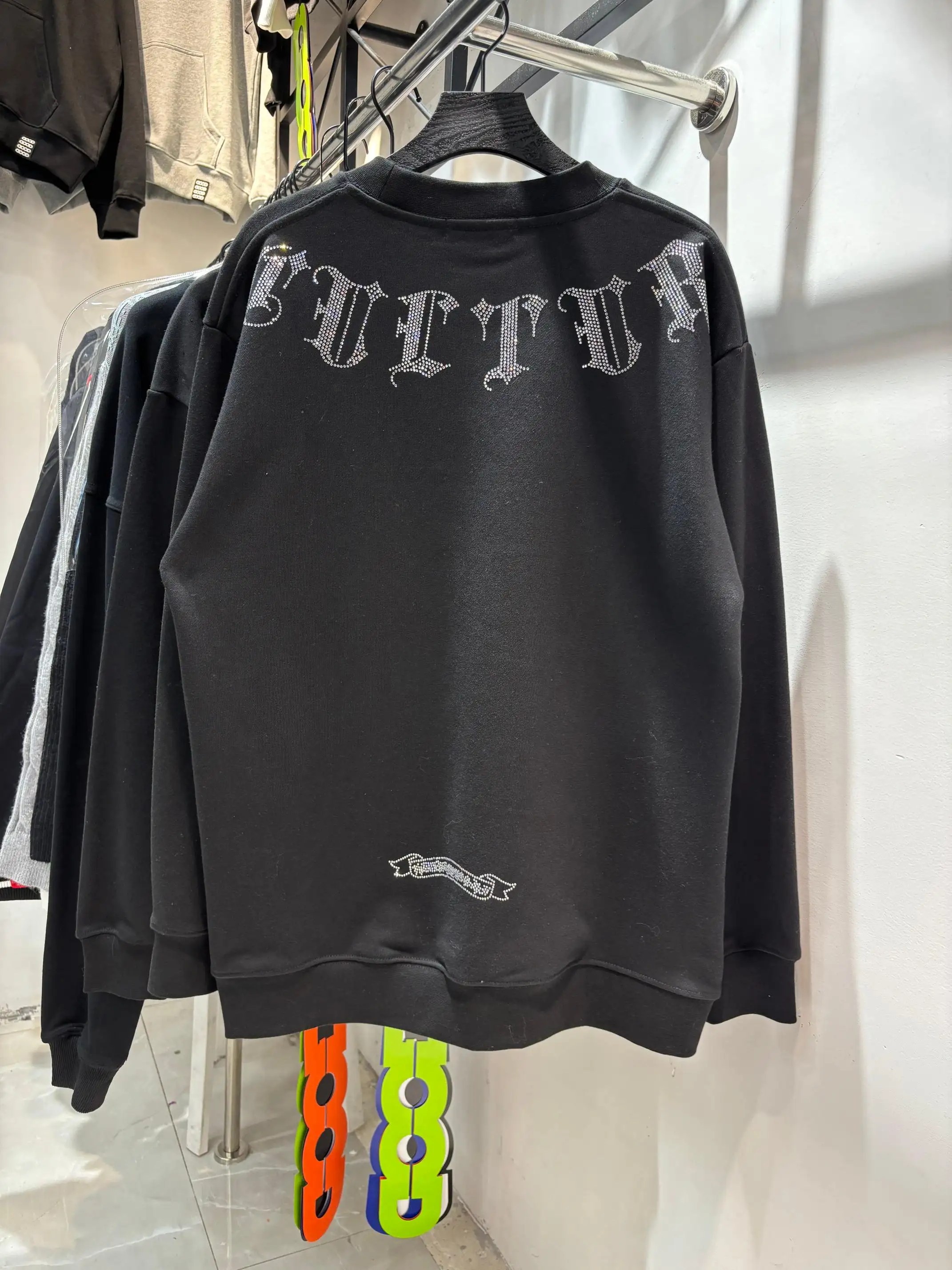Rhinestone Logo Cotton-Jersey Sweatshirt D19513853 — view 2