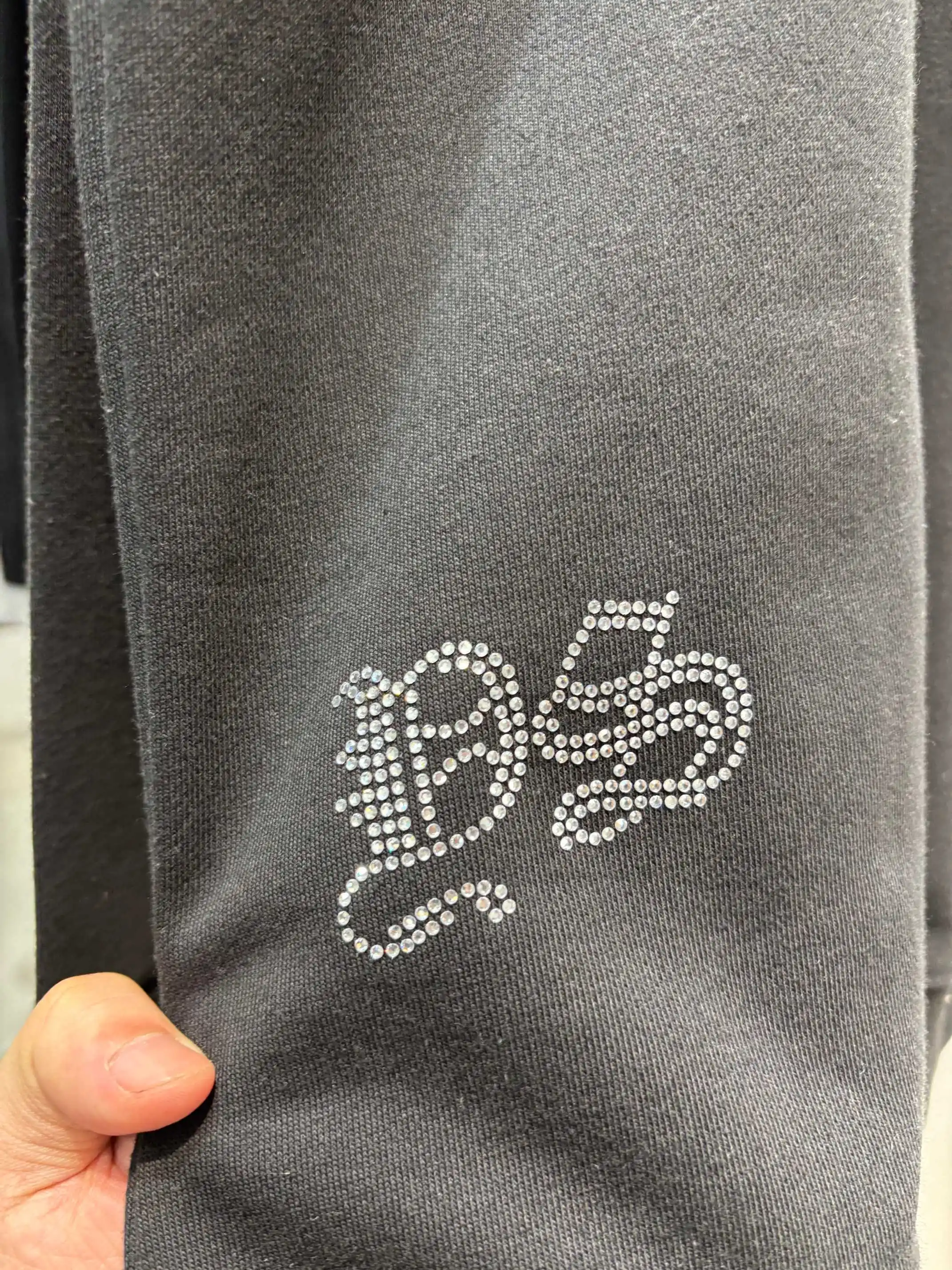 Rhinestone Logo Cotton-Jersey Sweatshirt D19513853 — view 11