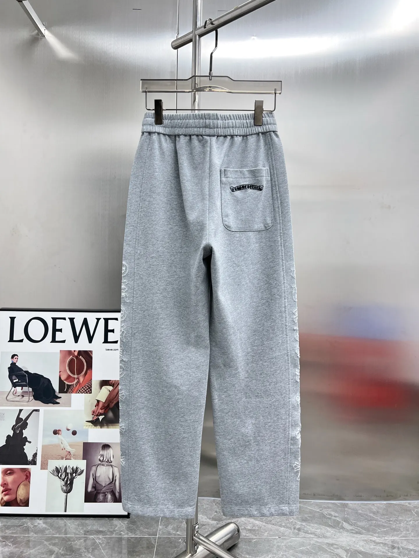 Embroidered Logo Cotton-Blend Sweatpants D23014646 — view 2