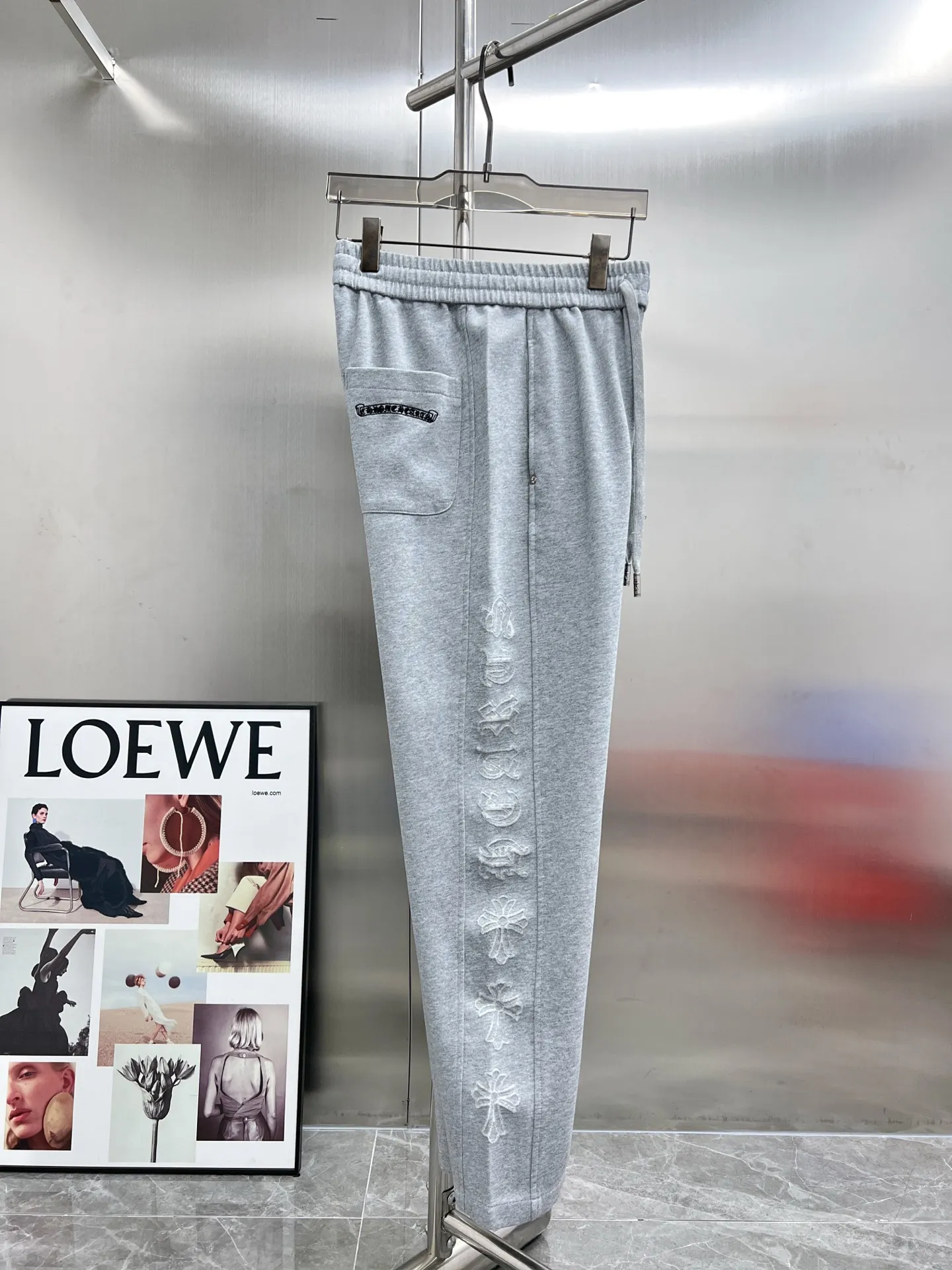 Embroidered Logo Cotton-Blend Sweatpants D23014646 — view 3