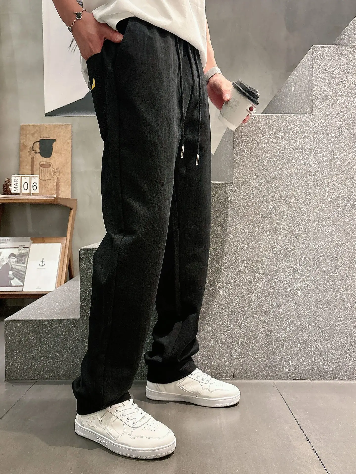 Fendi Logo-Embroidered Drawstring Sweatpants D22513347 — view 2