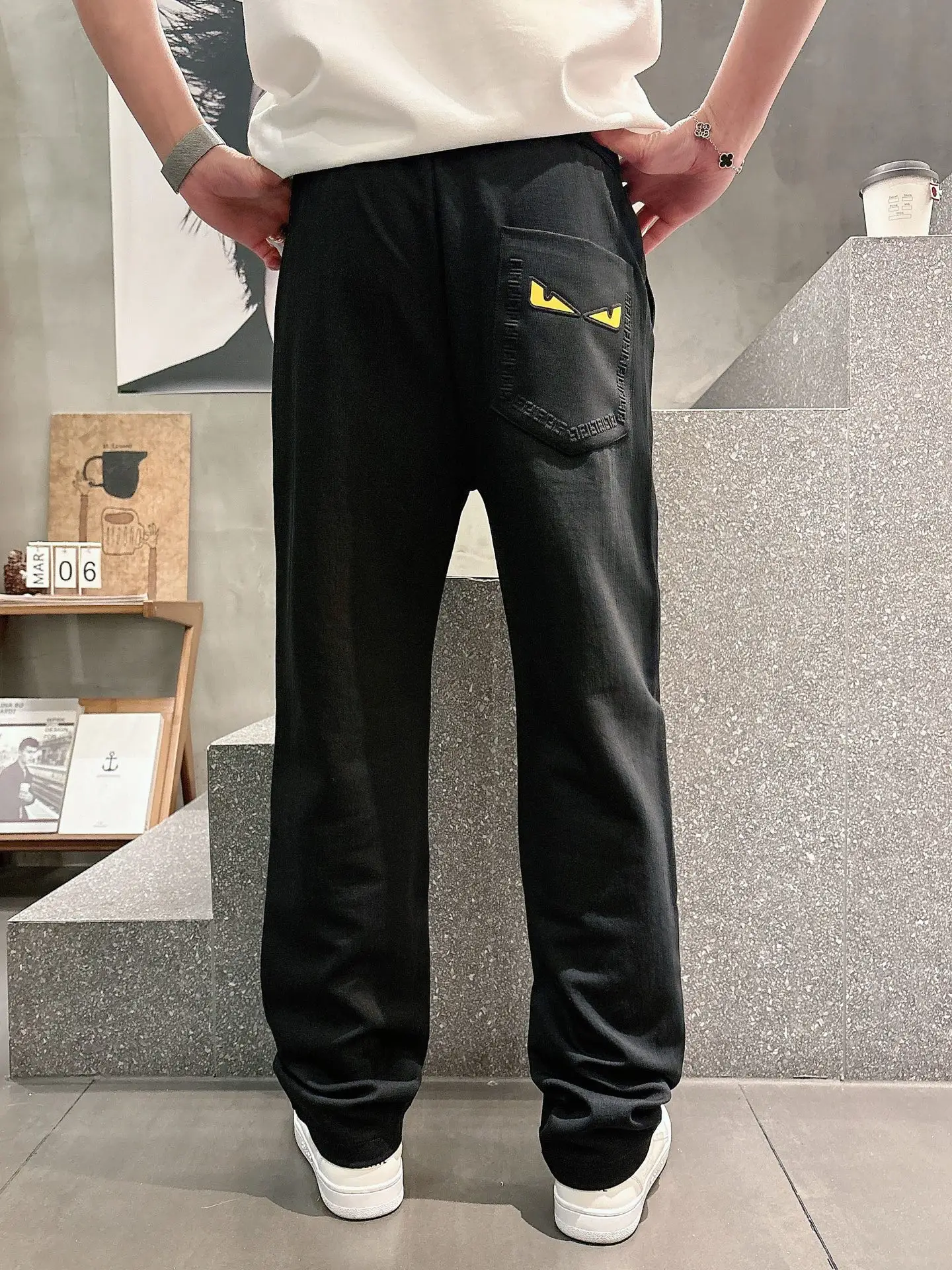 Fendi Logo-Embroidered Drawstring Sweatpants D22513347 — view 3