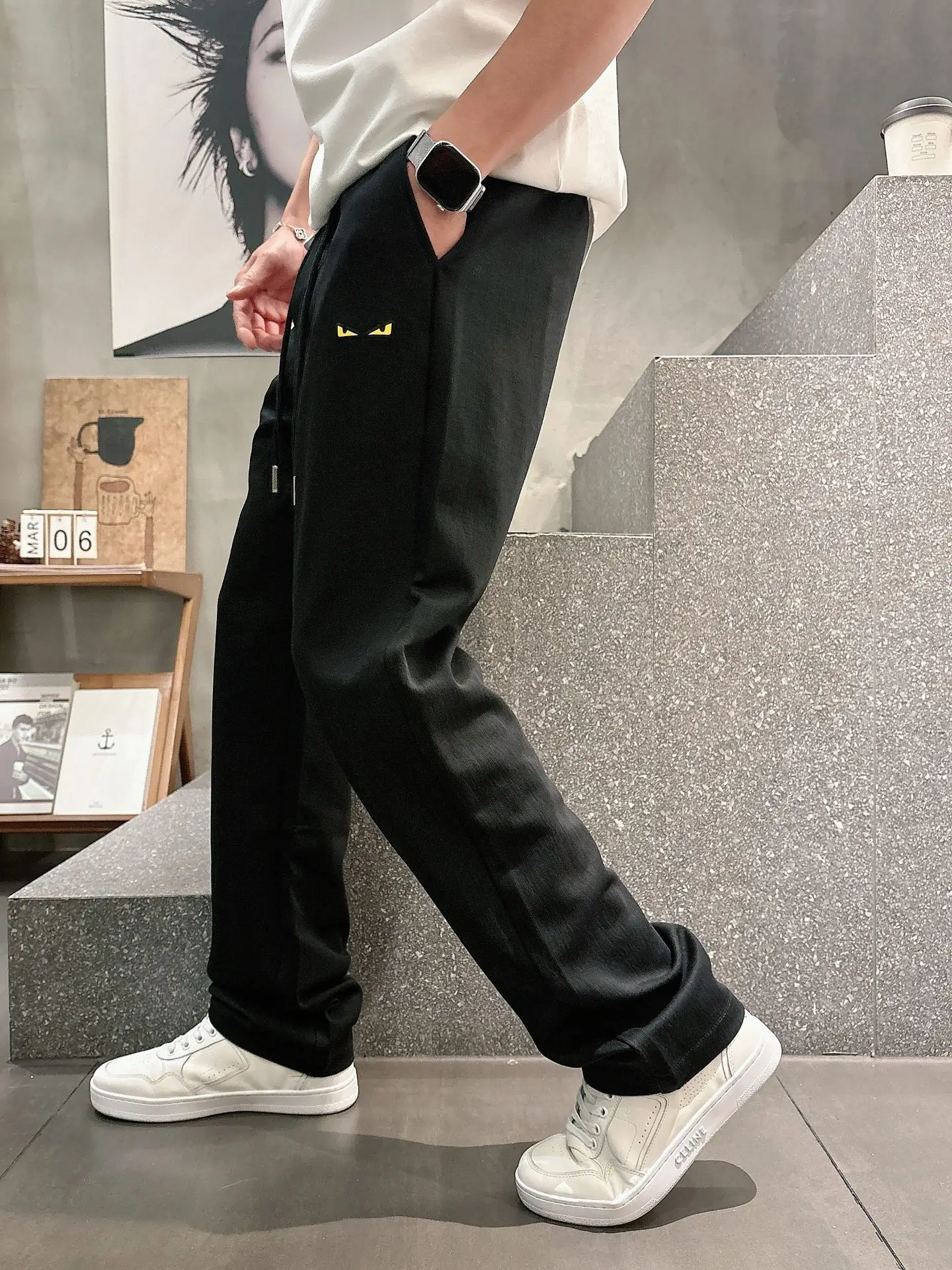 Fendi Logo-Embroidered Drawstring Sweatpants D22513347 — view 4