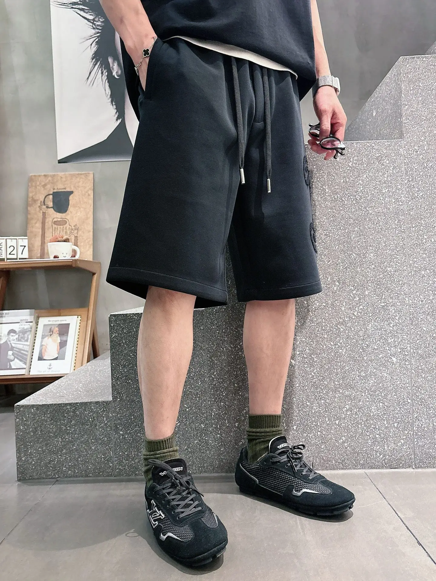 Logo Appliqué Cotton Jersey Shorts D20012457 — view 3