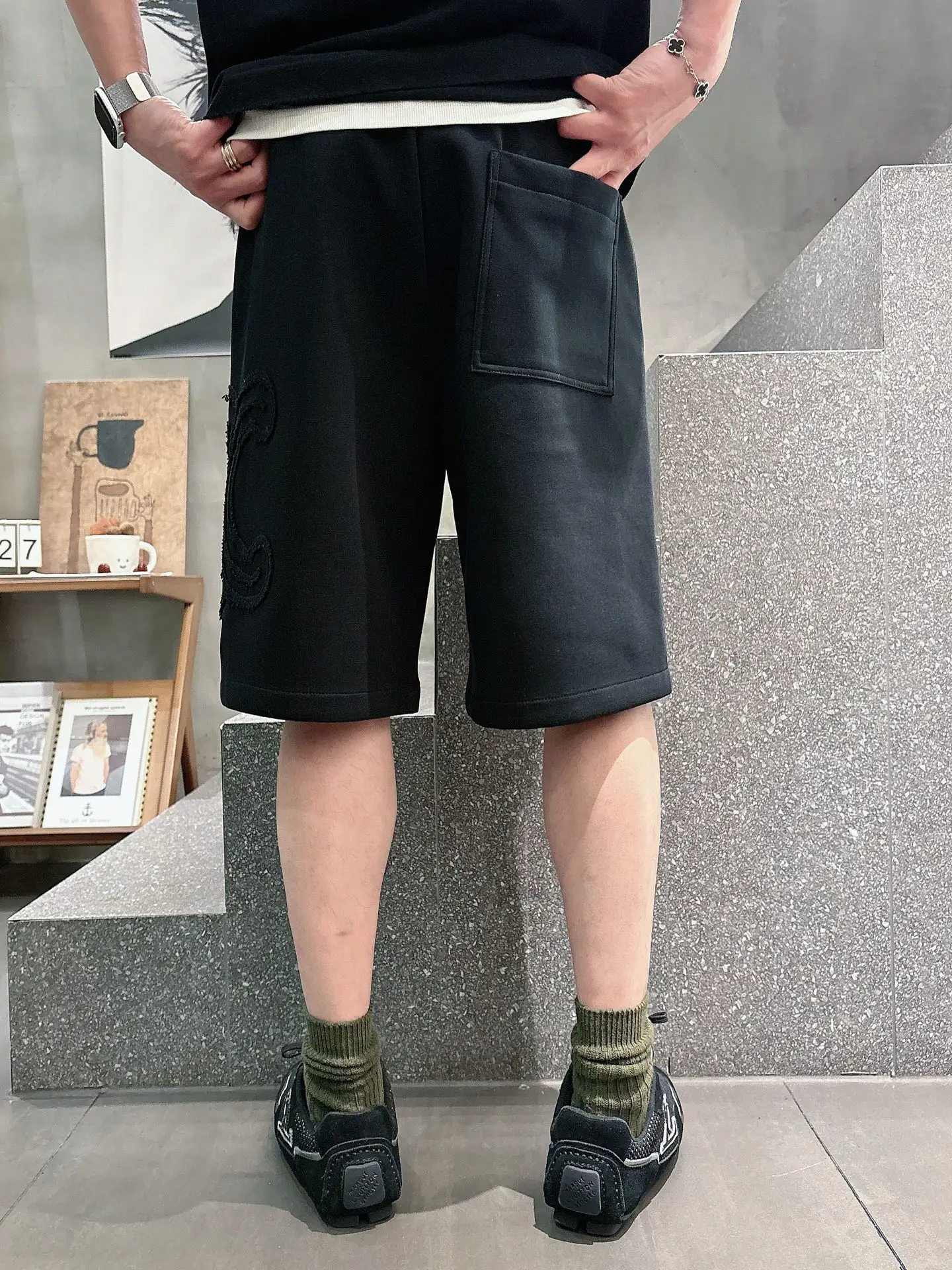 Logo Appliqué Cotton Jersey Shorts D20012457 — view 6