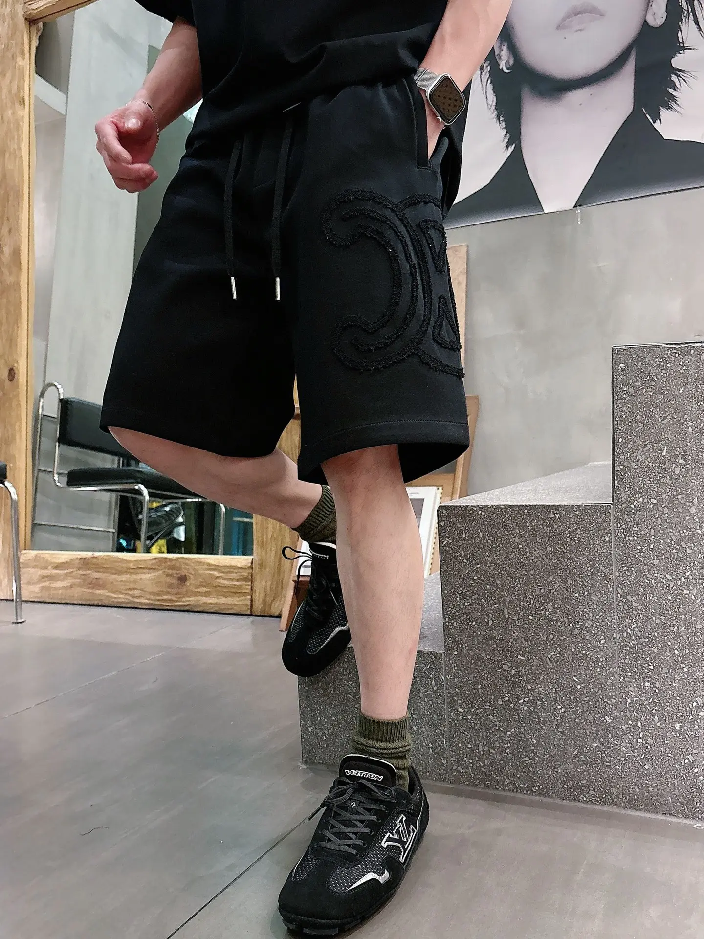 Logo Appliqué Cotton Jersey Shorts D20012457 — view 7