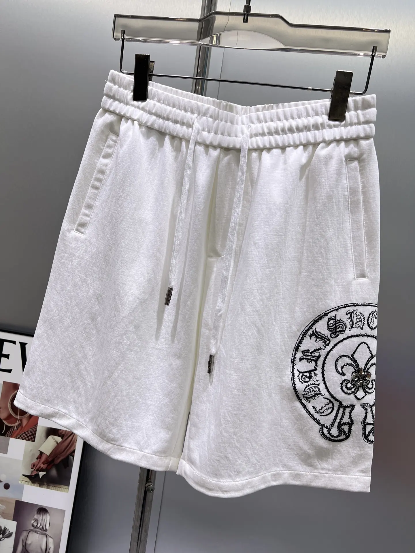 Logo Embroidered Cotton Jersey Shorts D20012428 — view 6